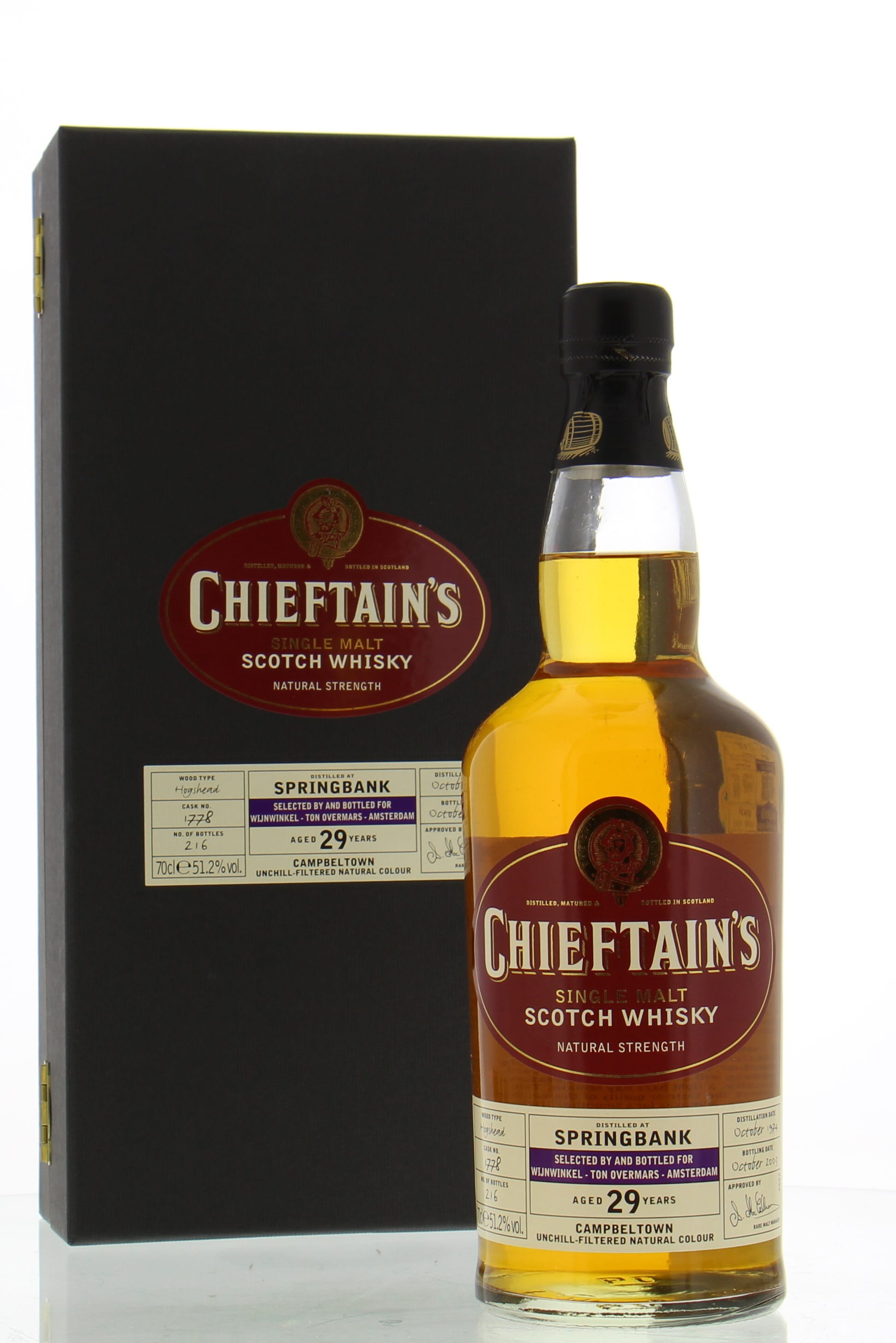 Springbank - 29 Years Chieftain's Cask 1778 51.2% 1974 In Original Container