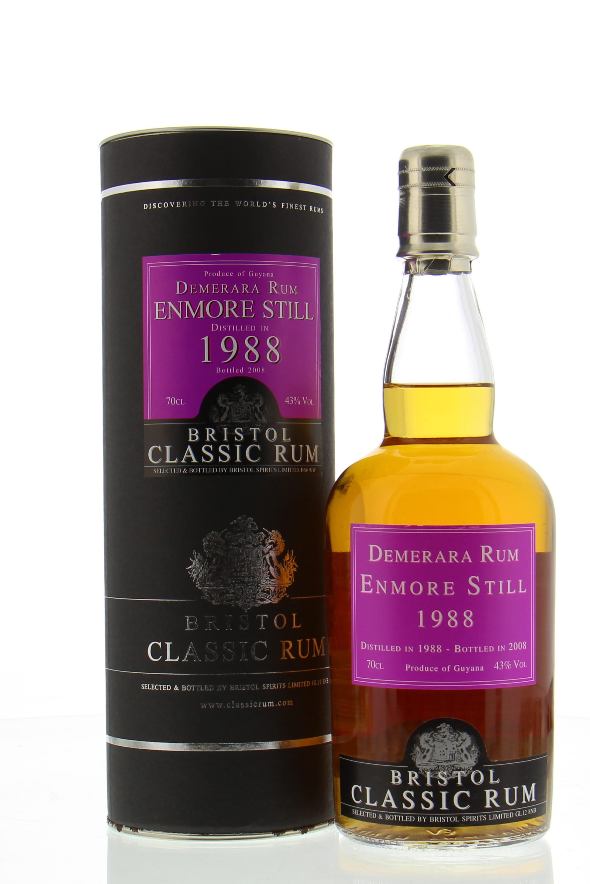 Enmore - 1988 Enmore Still Demerara Bristol Classic Rum 43% NV In Original Carton