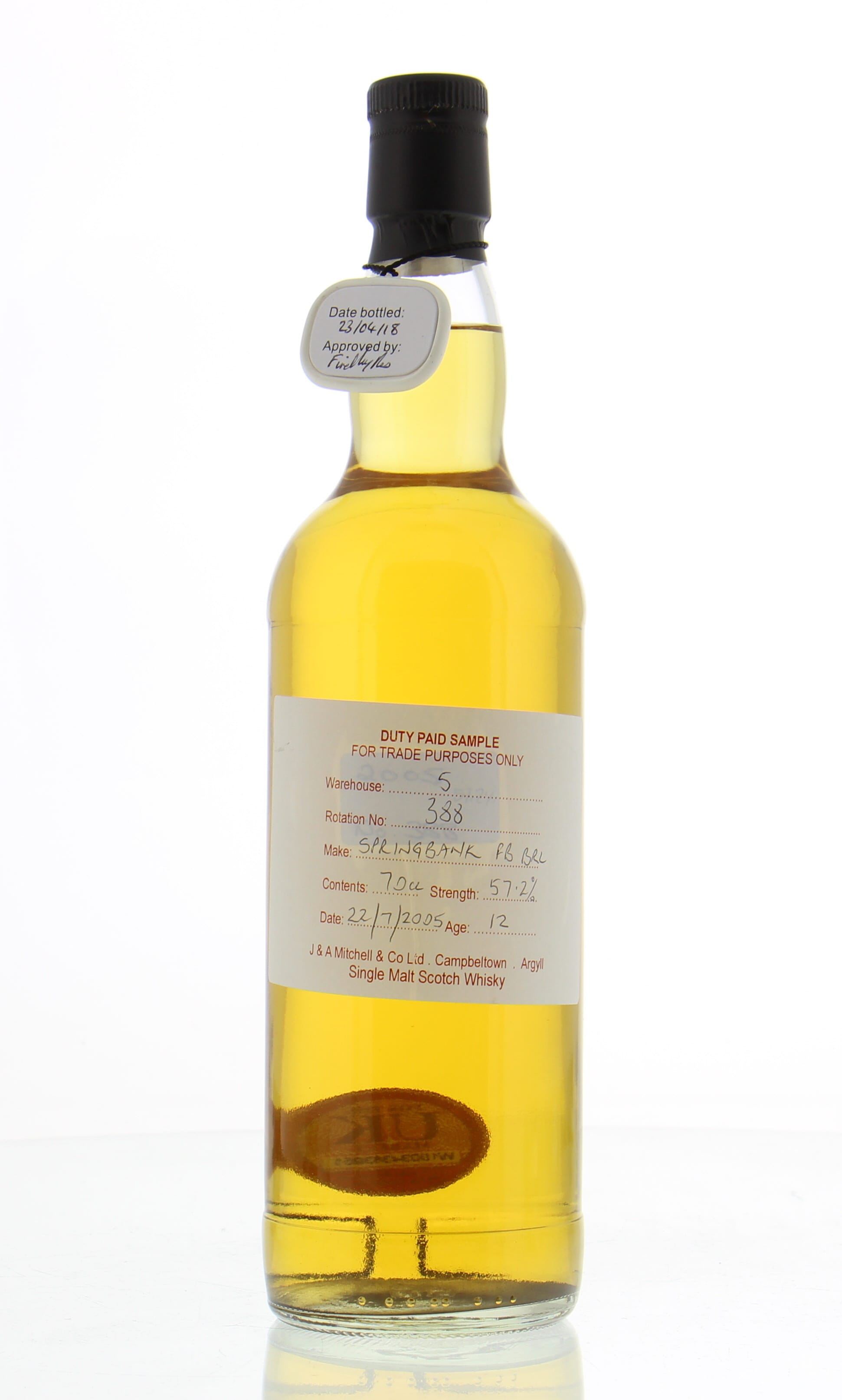 Springbank - 12 Years Old Duty Paid Sample Warehouse 5 Rotation 388 57.2% 2005 Perfect