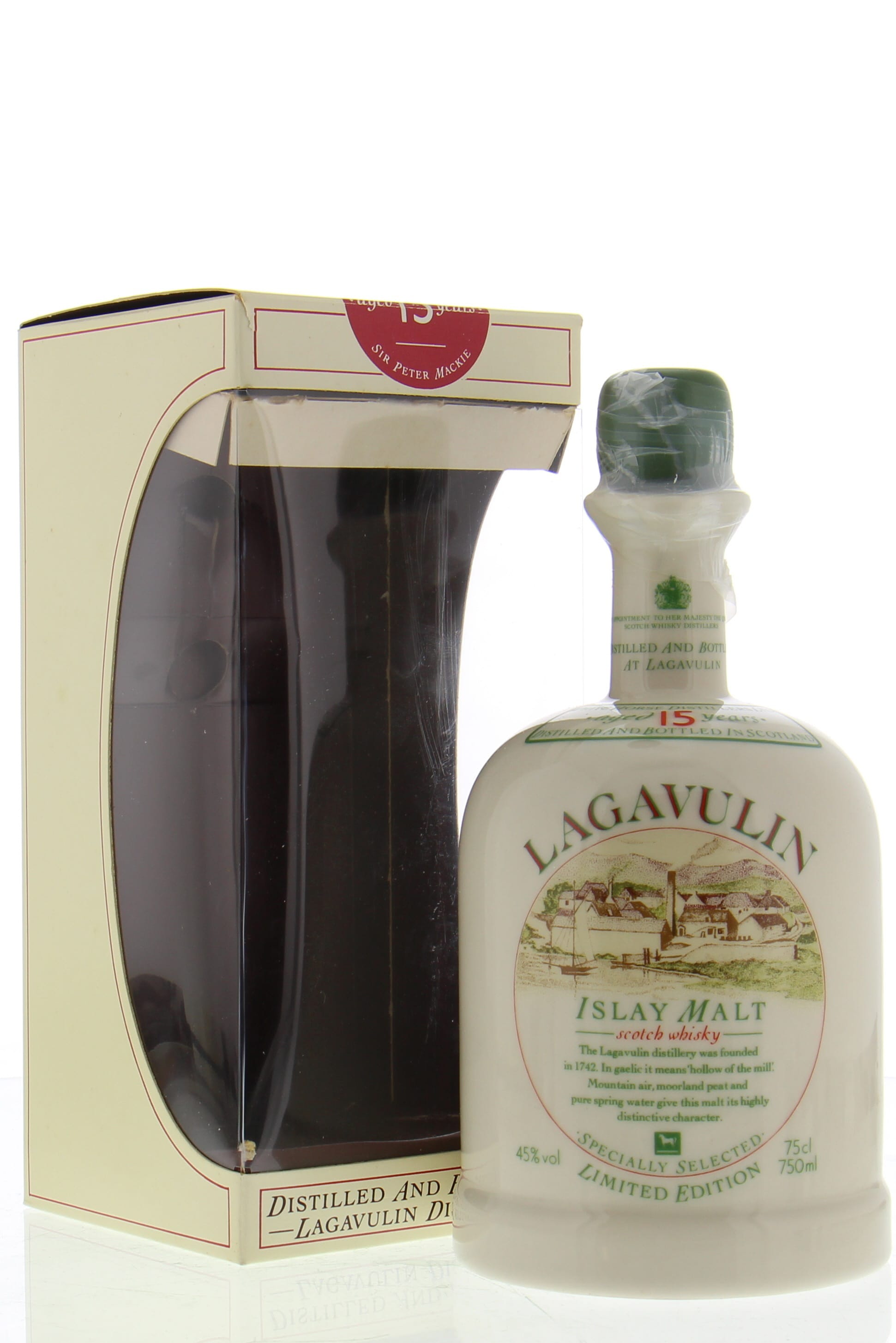 Lagavulin - 15 Years Old Ceramic Jug White Horse Distillers 45% NV Perfect