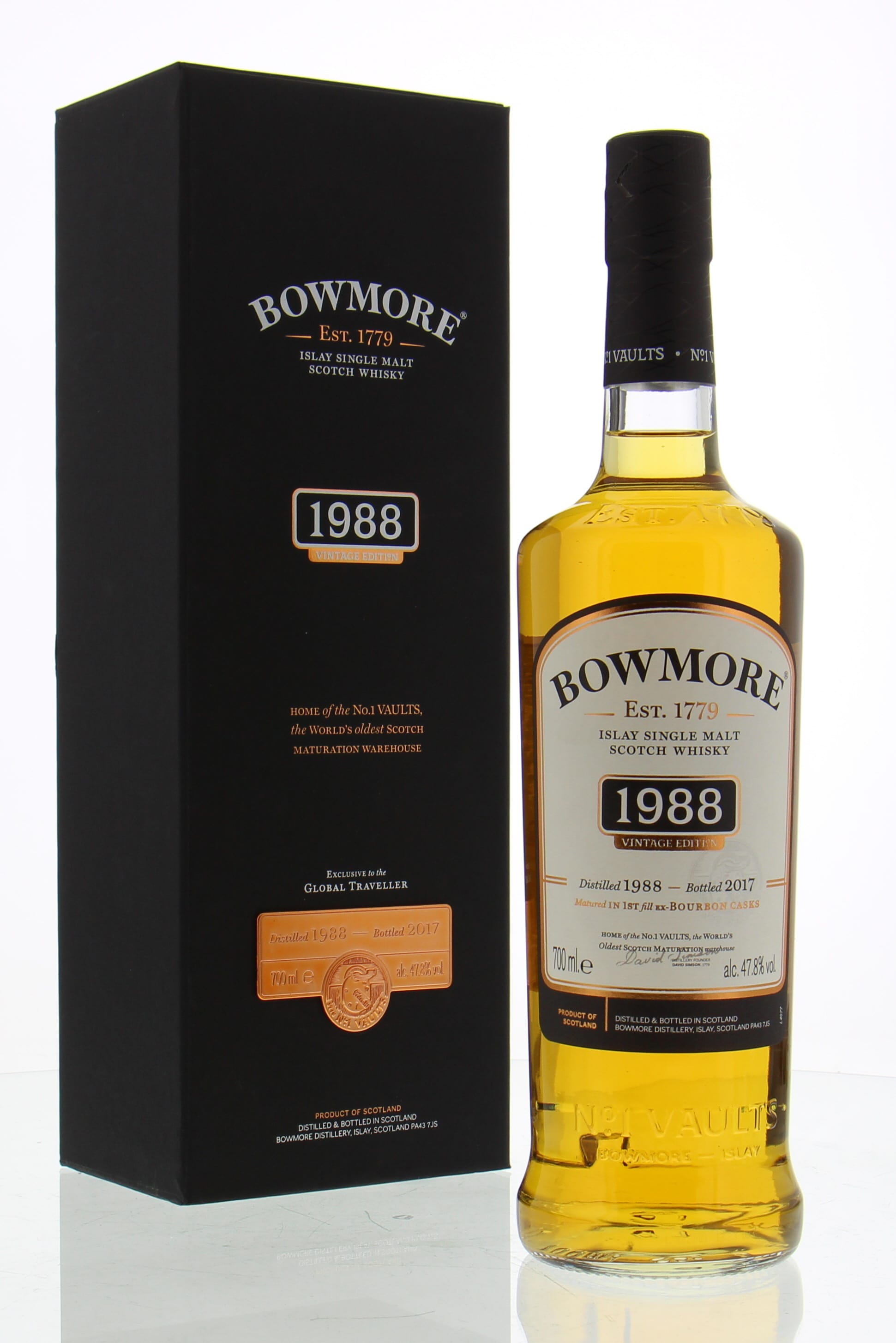 Bowmore - 1988 Vintage 47.8% 1988 In Original Wooden Case