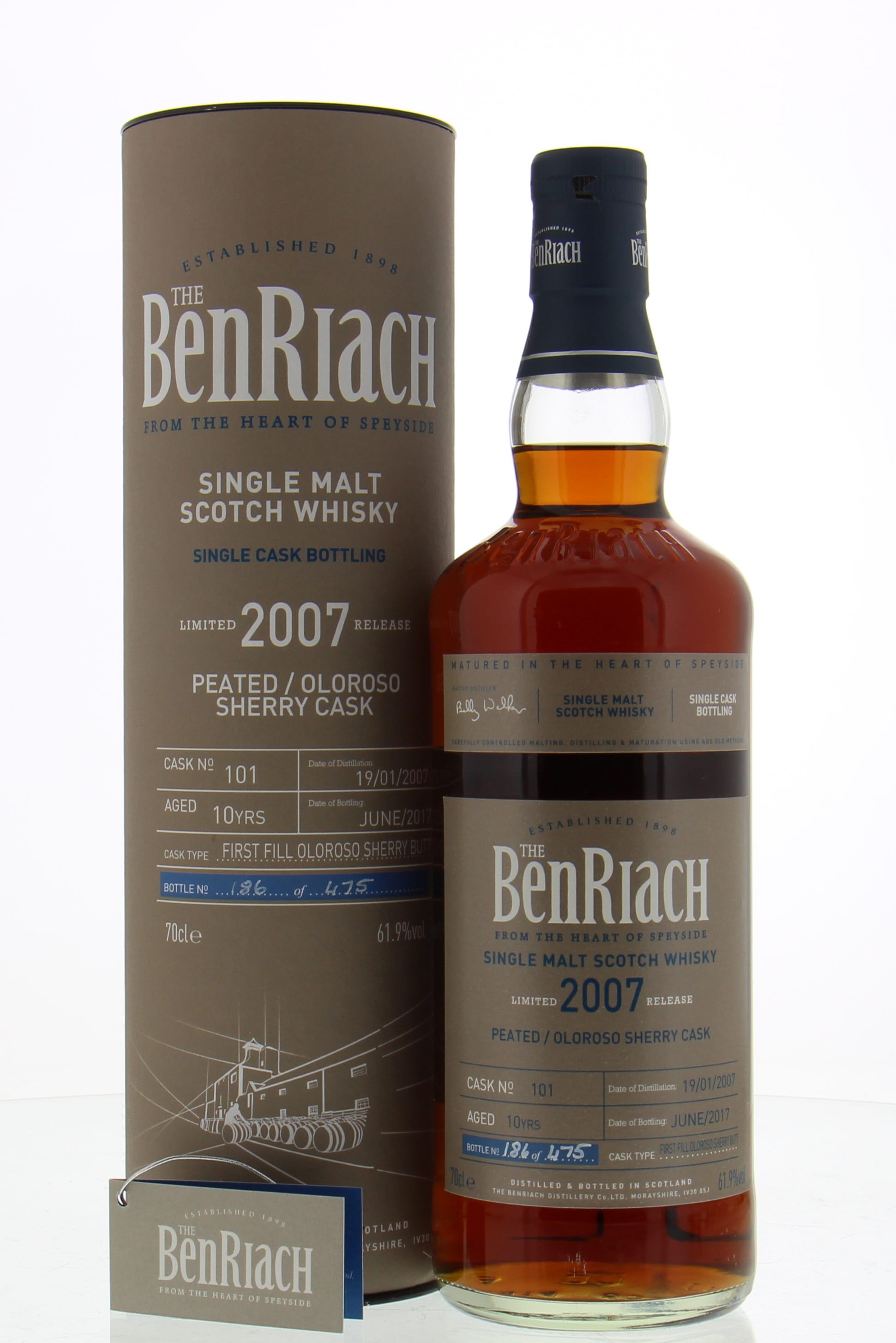 Benriach - 10 Years Old Batch 14 Single Cask 101 51.9% 2007 In Original Container