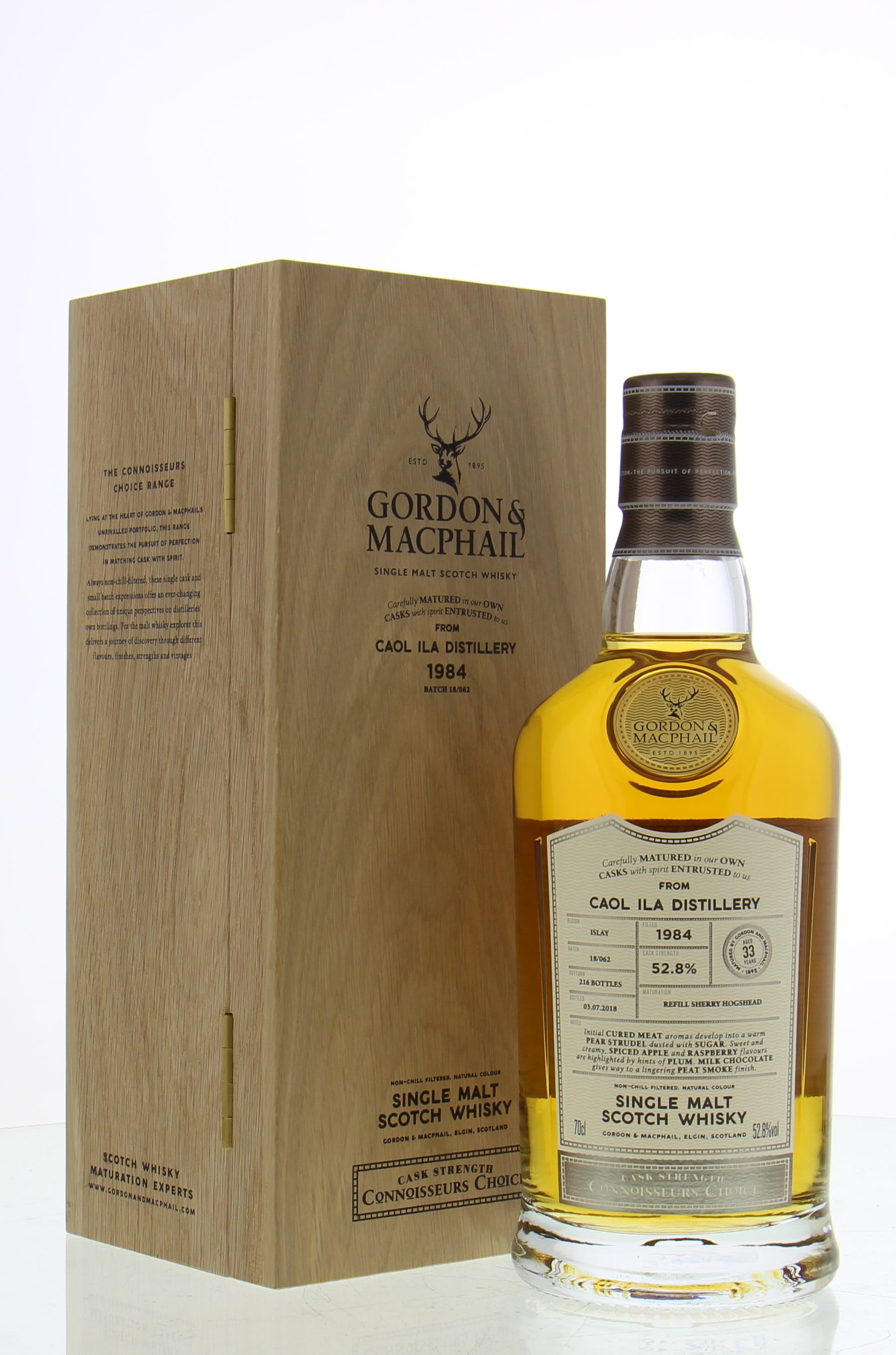 Caol Ila - 33 Years Old Connoisseurs Choice Cask Strength Batch 18/062 52.8% 1984 In Original Wooden Container