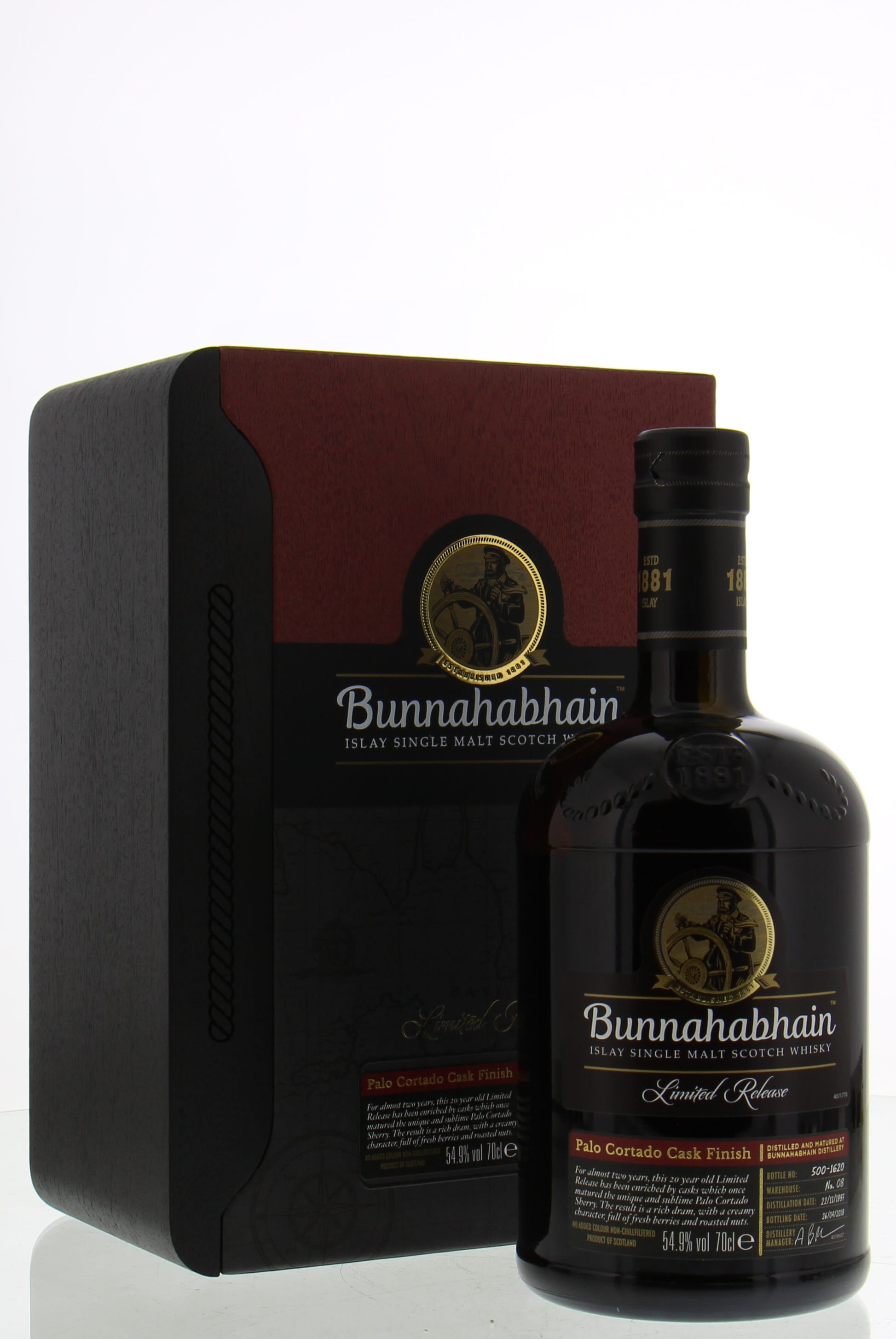 Bunnahabhain - 20 Years Old Palo Cortado Sherry Casks Finish 54.9% 1997 In Original Container
