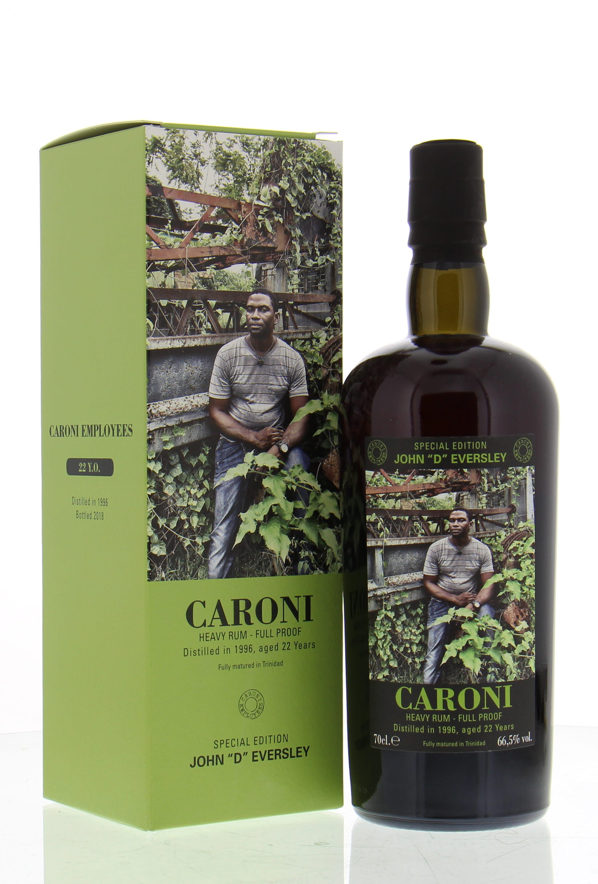 Caroni - 22 Years Old John D Eversley 66.5% 1996 In original Container