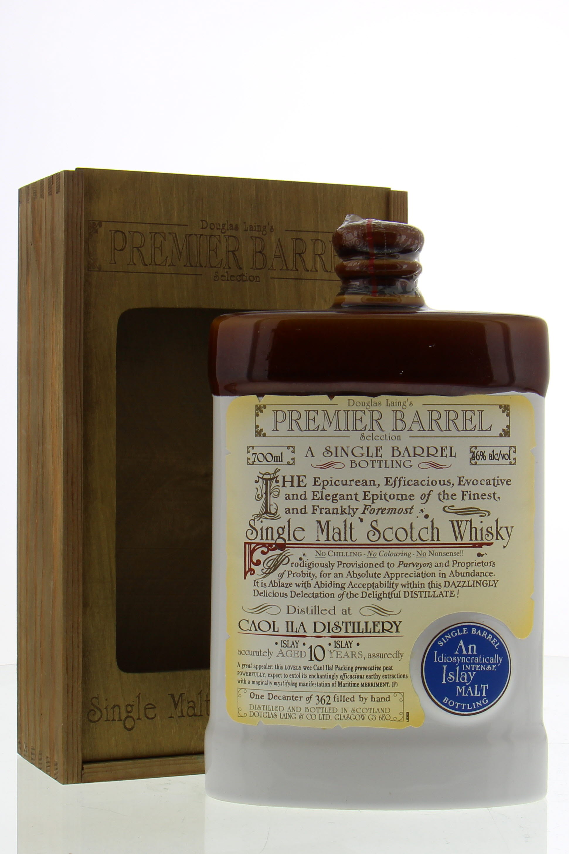 Caol Ila - 10 Years Old Premier Barrel Selection 46% NV In Original Wooden Box