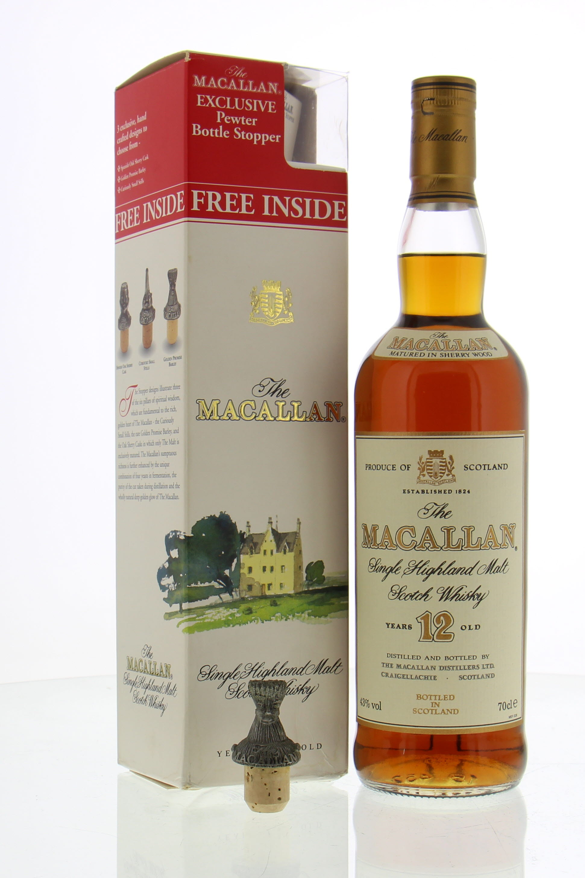 Macallan - 12 Years Old With Pewter Bottle Stopper 43% NV