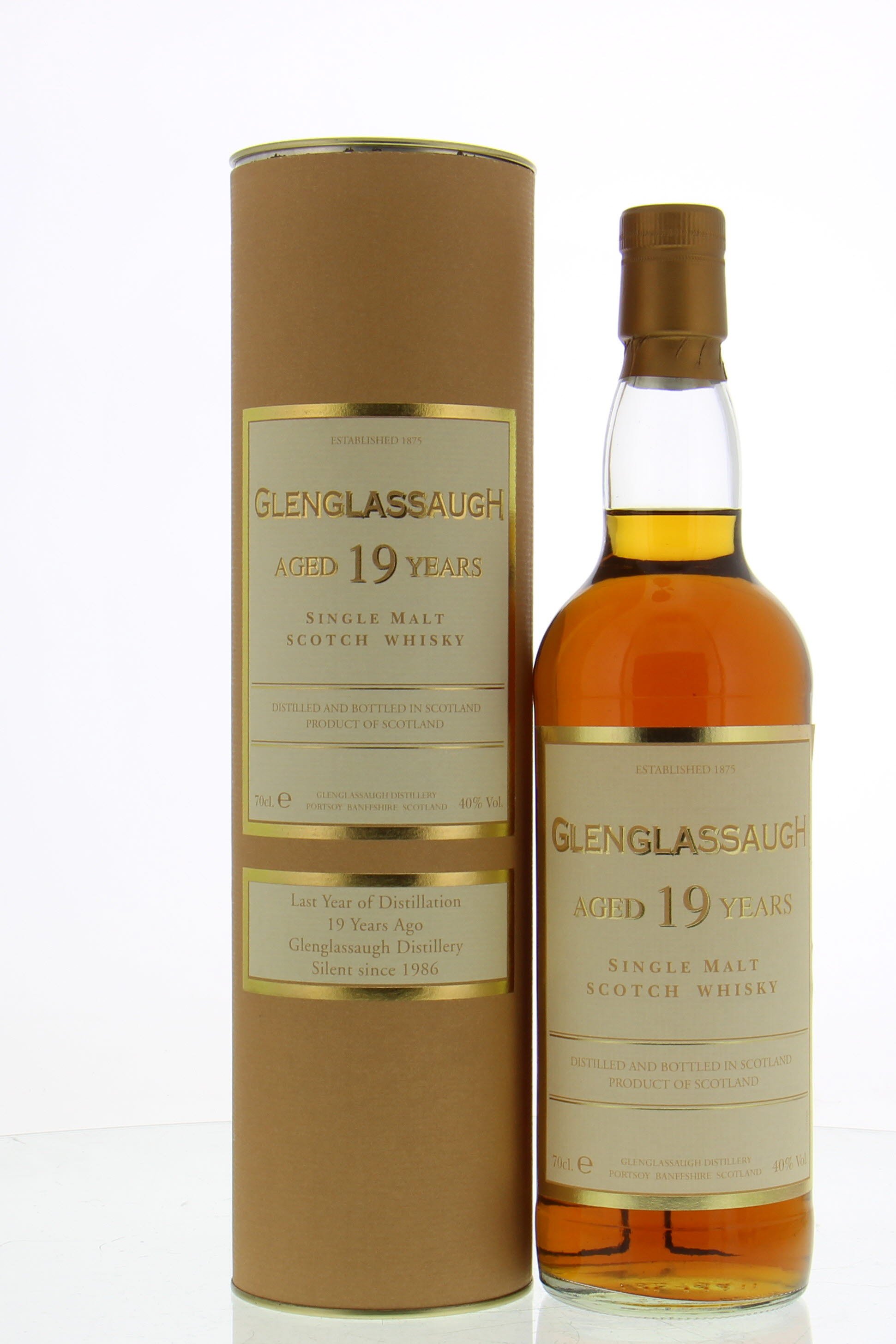 Glenglassaugh - 19 years Old Last Year of Distillation 40% 1986 In Original Container