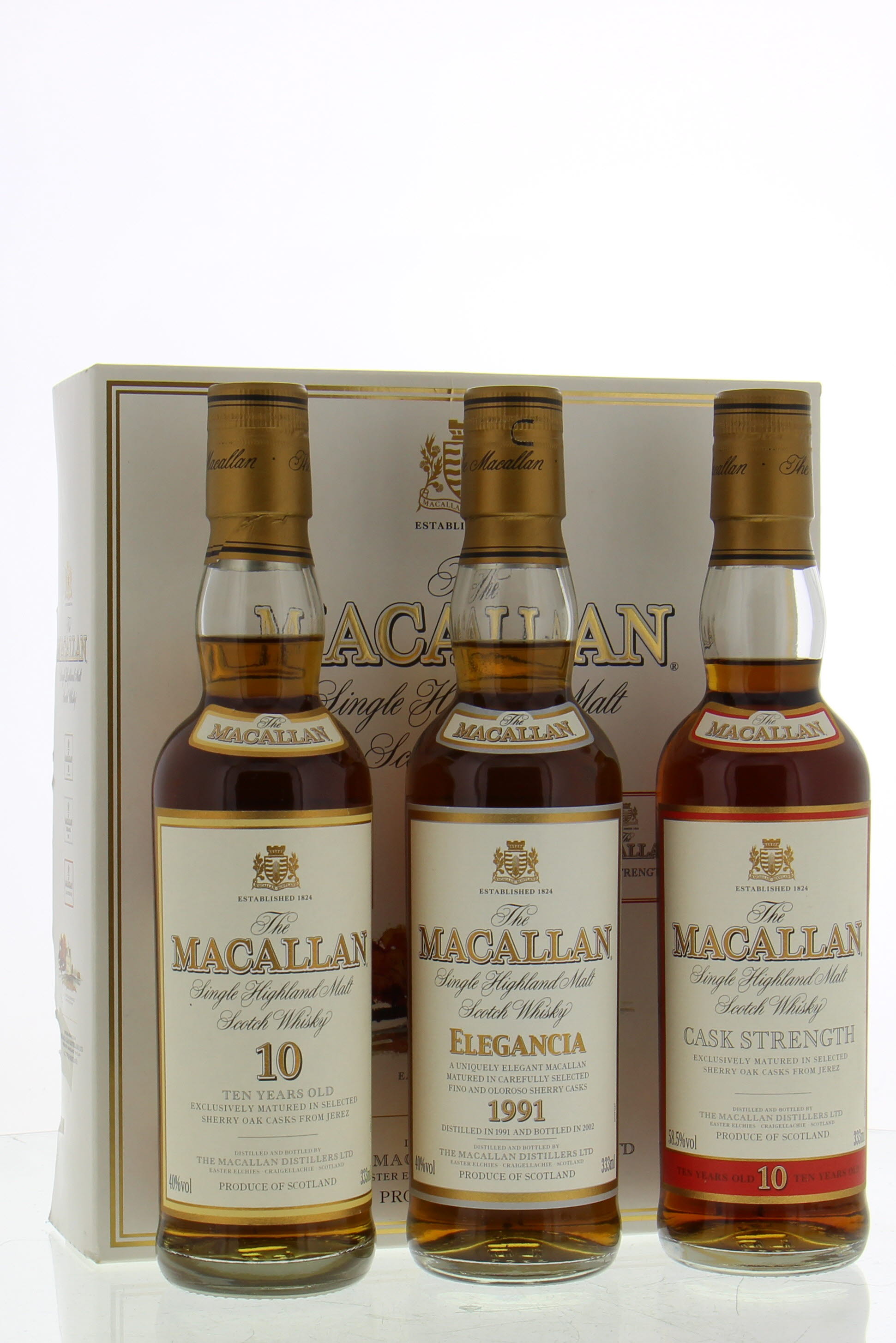 Macallan - Giftset Elegancia 10 years old and Cask Strength 1991 Perfect