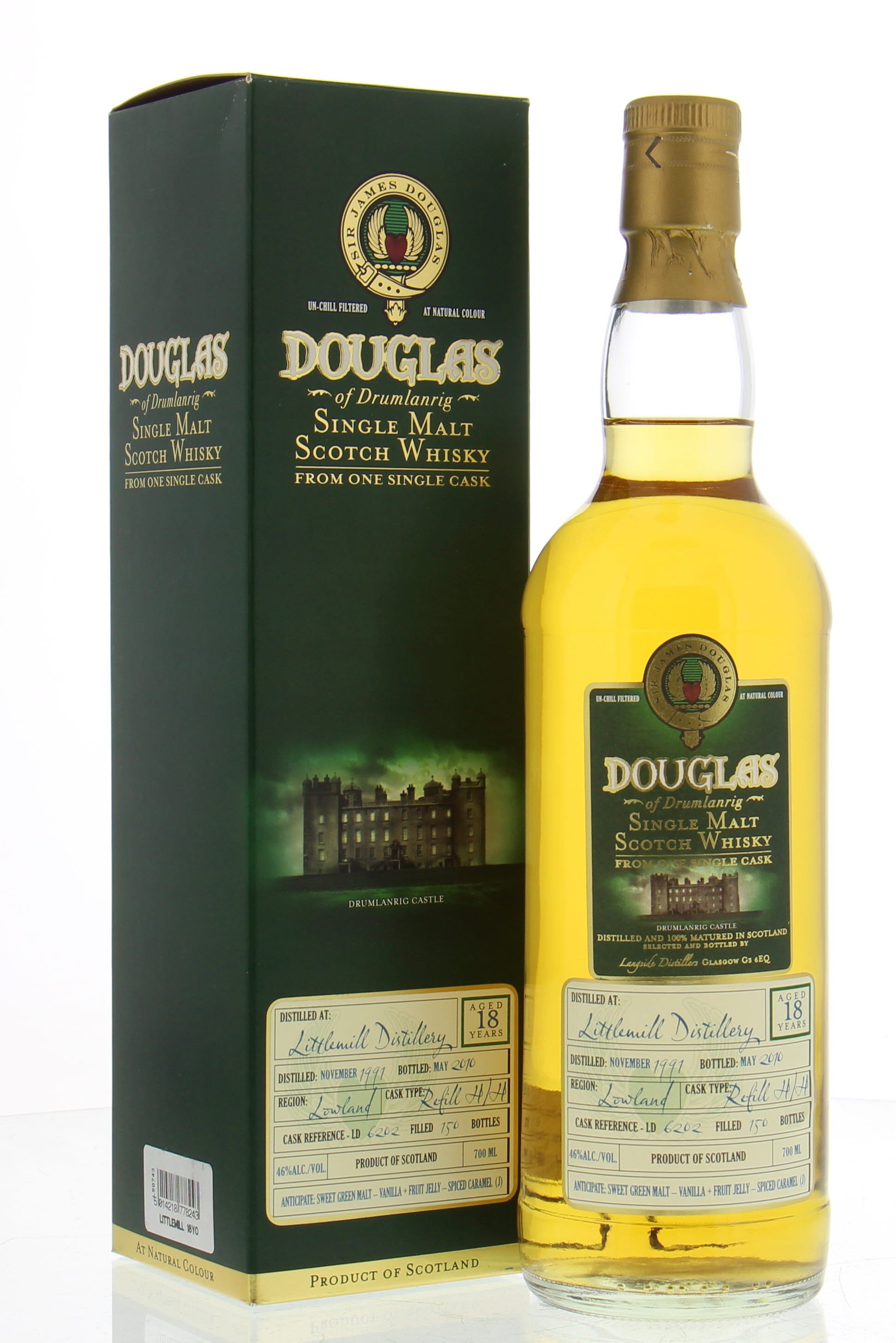 Littlemill - 18 Years Old Douglas Of Drumlanrig Cask LD6202 46% NV In Original Container