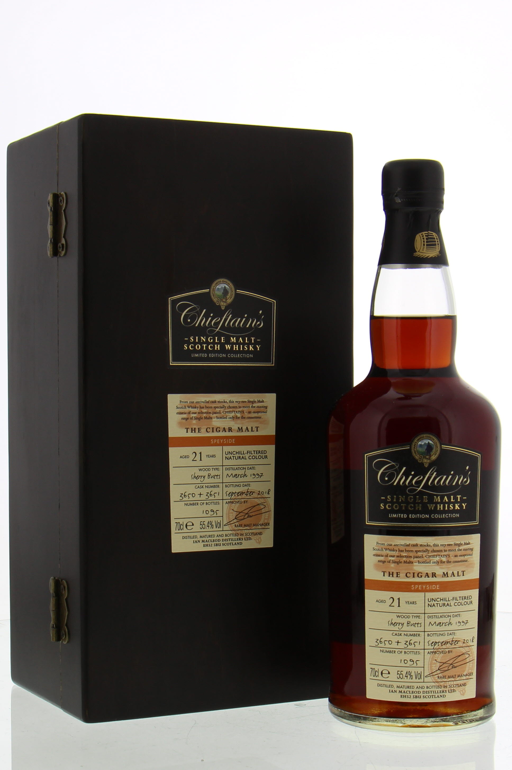 Mortlach - Chieftain's 21 Years Old The Cigar Malt Cask 3650-51 55.4% 1997