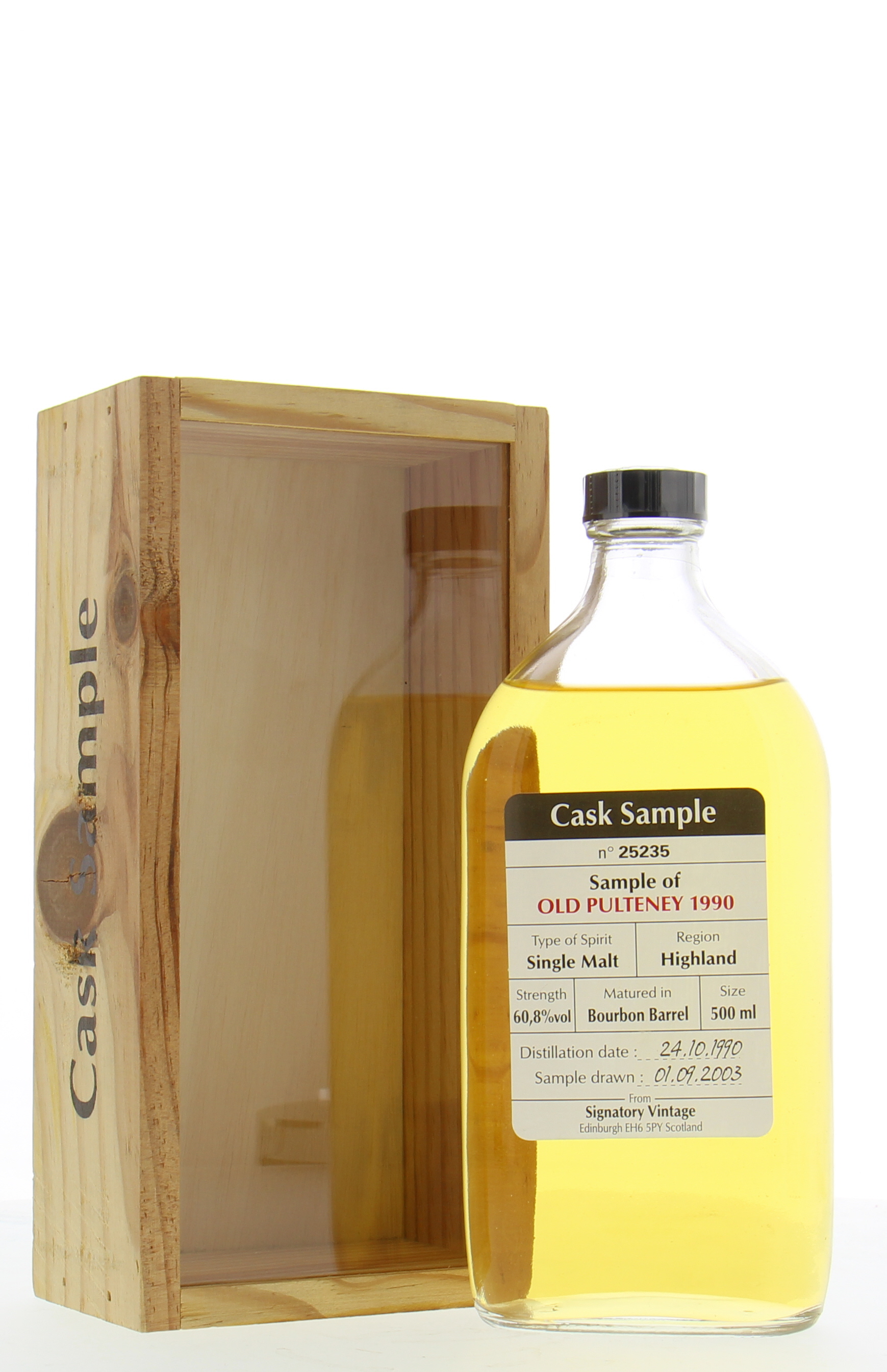 Old Pulteney - Cask Sample Cask 25235 60.8% 1990 In Orginal Wooden Box