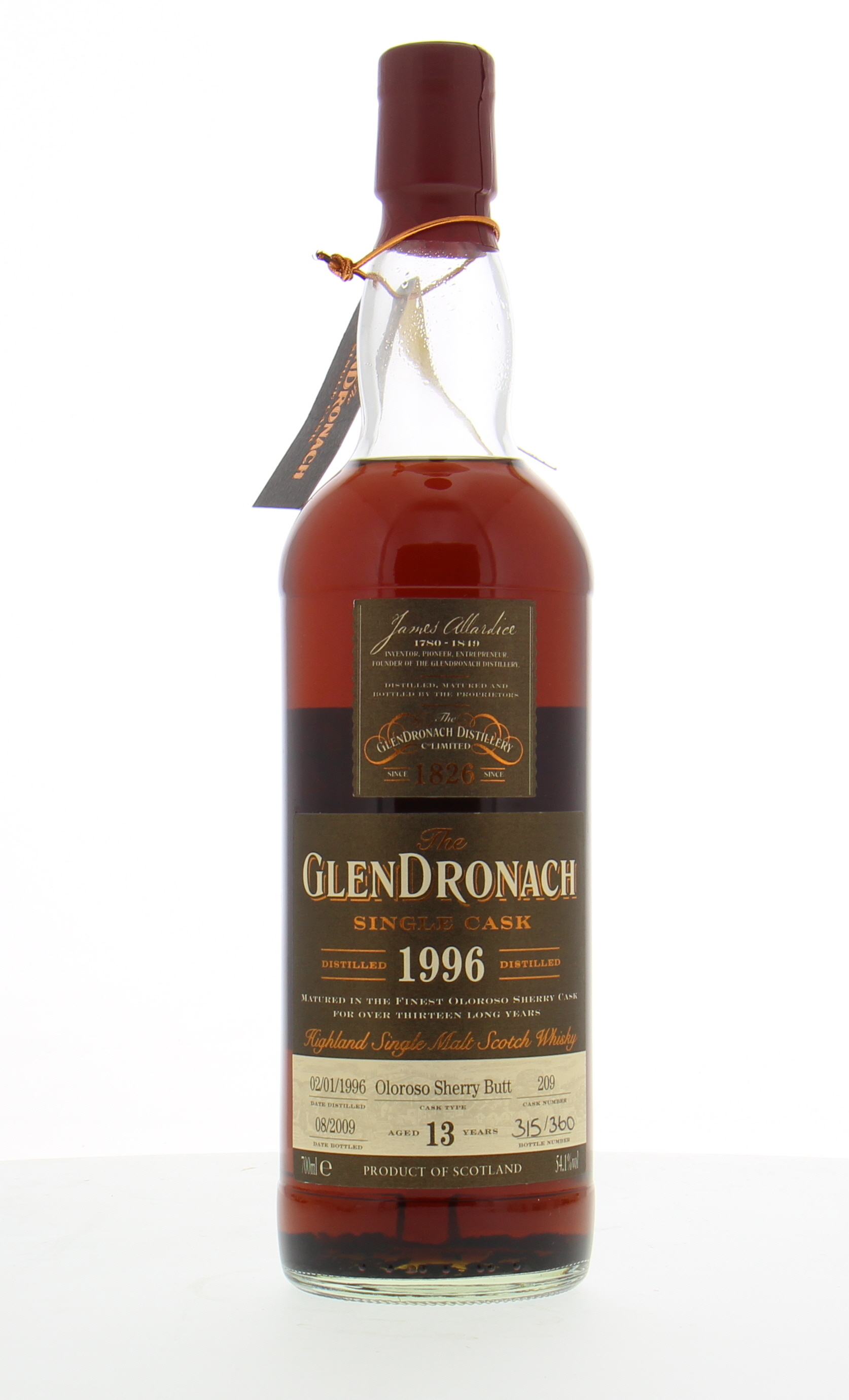Glendronach - 13 Years Old Cask in a Van 2009 Cask 209 54.1% 1996 No Box Available