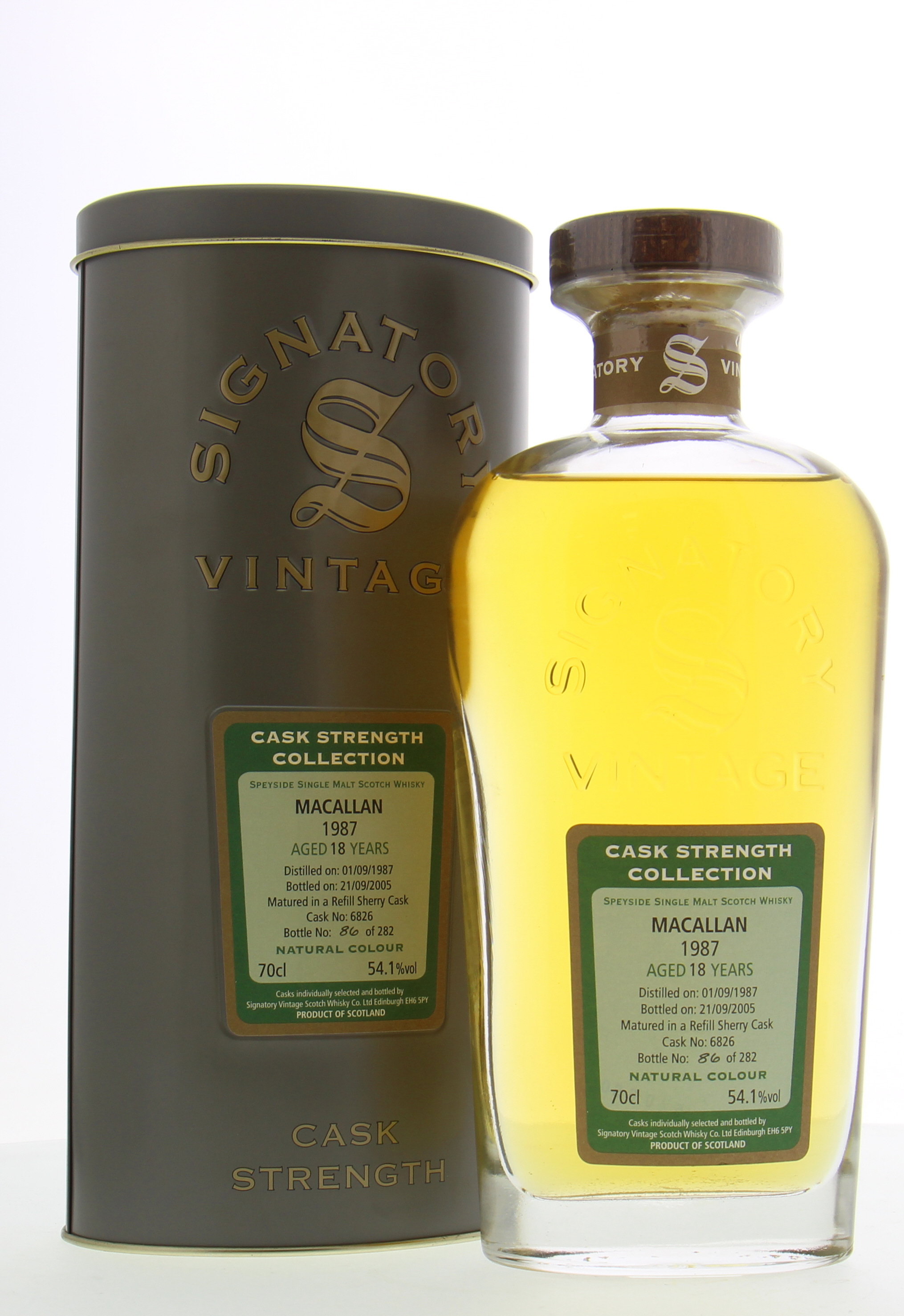 Macallan - 18 Years Old Signatory Vintage Cask 6826 54.1% 1987 In Original Container 10023