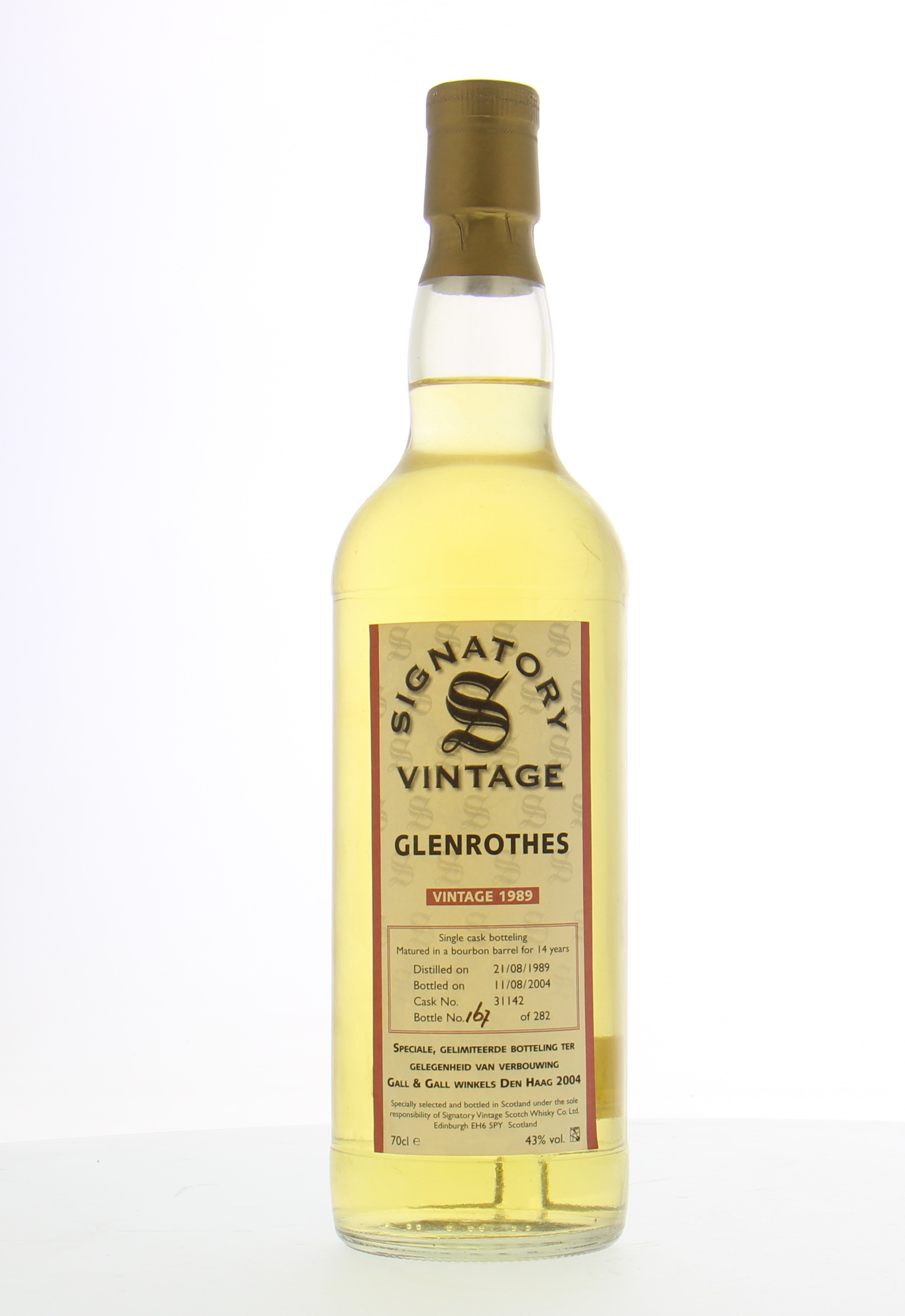 Glenrothes - 14 Years Old Signatory Vintage Cask 31142 43% 1989 10023