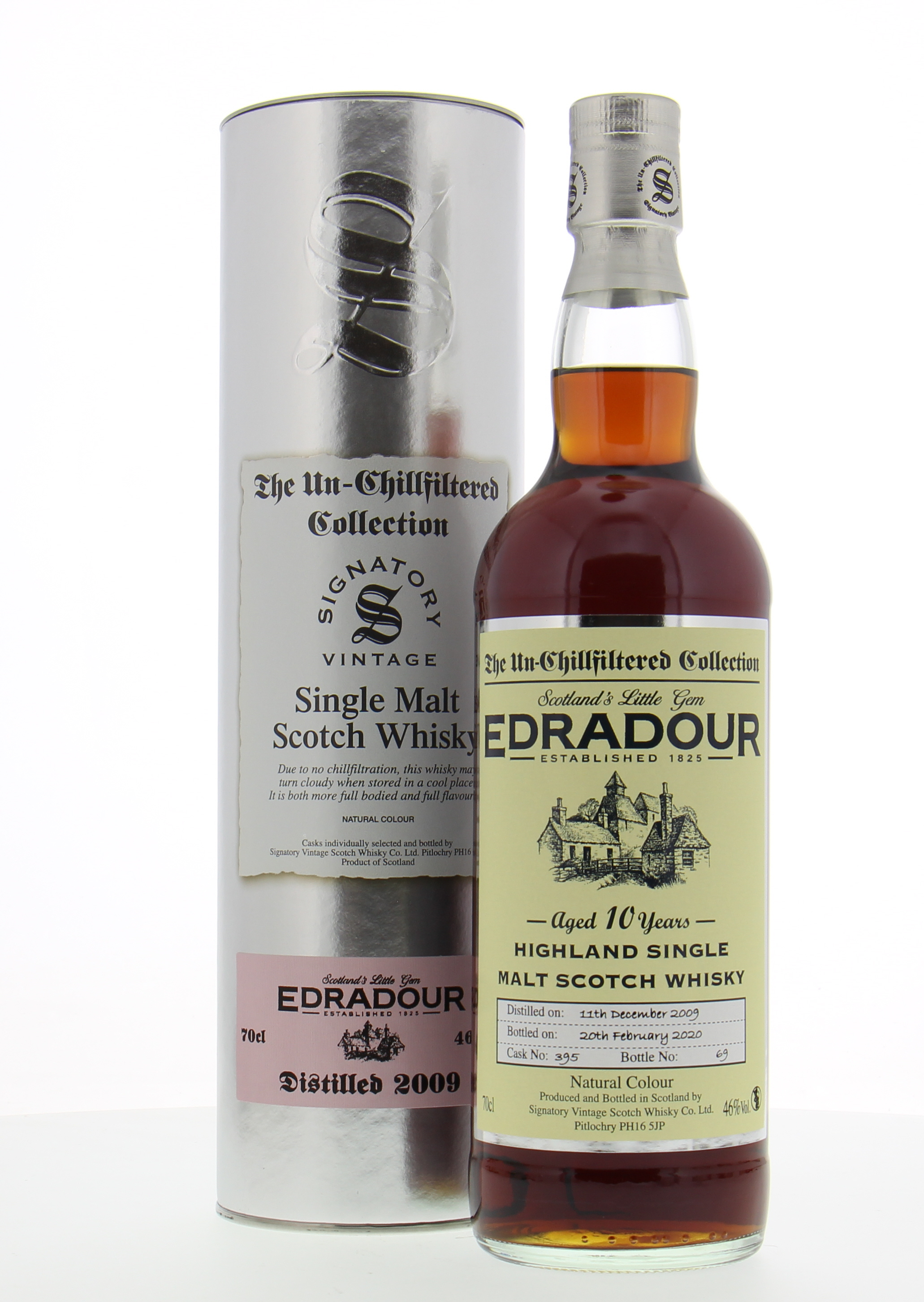 Edradour - 10 Years Old Signatory Vintage Cask 395 46% 2009 In Original Container