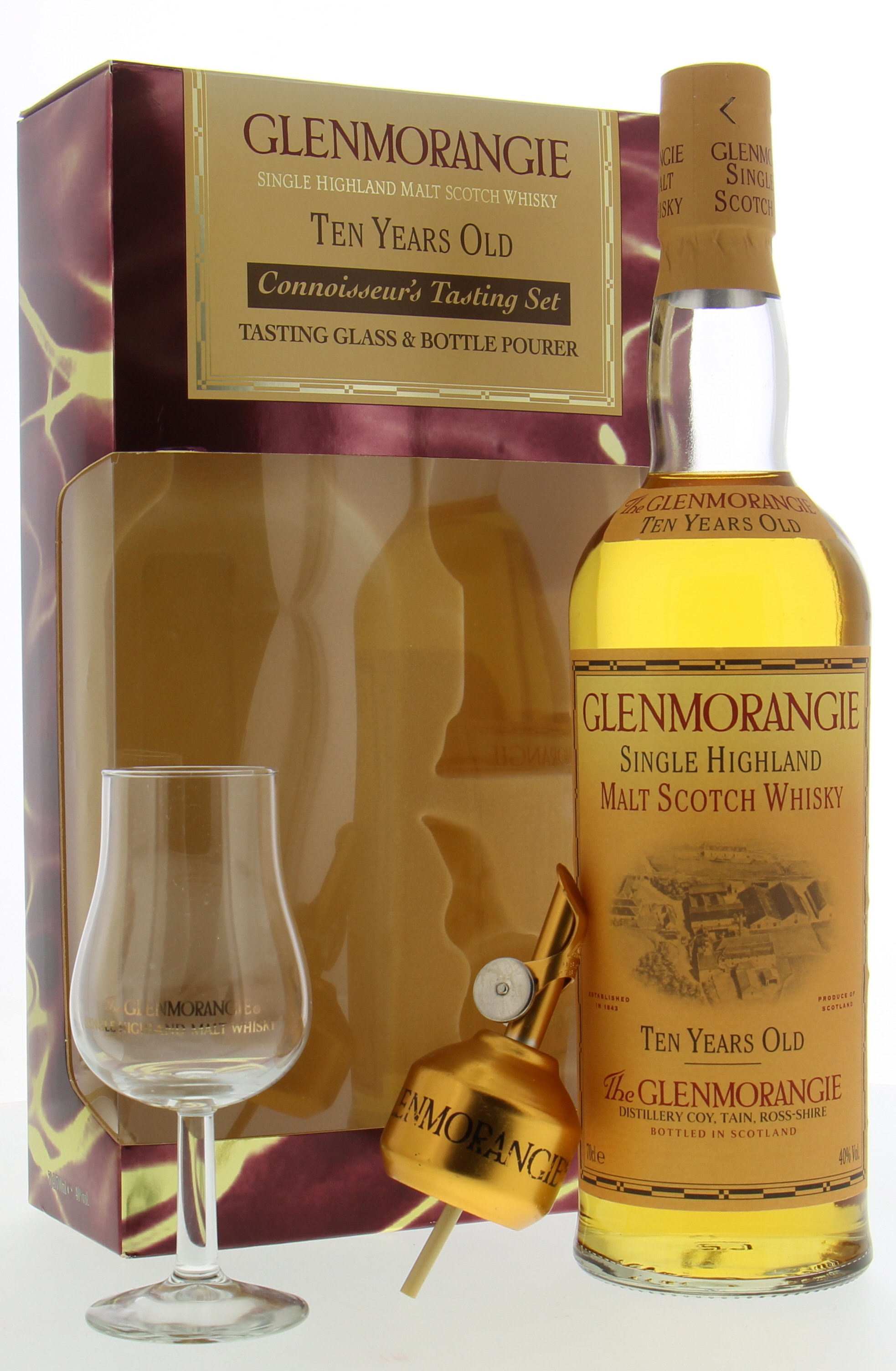 Glenmorangie - 10 Years 4th Generation giftset with Pouring spout and glass 43% NV In Original Container
