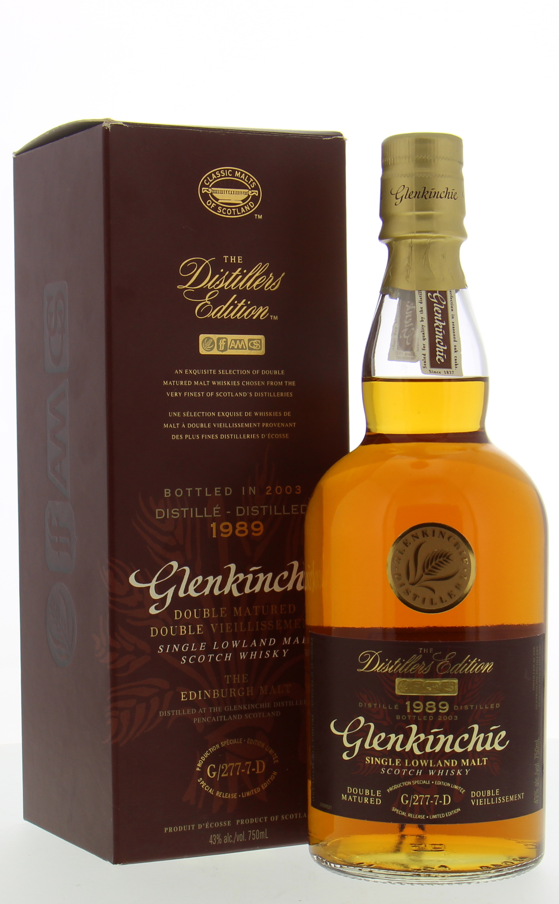Glenkinchie - 1989 The Distillers Edition 43% NV In orginal Box Included