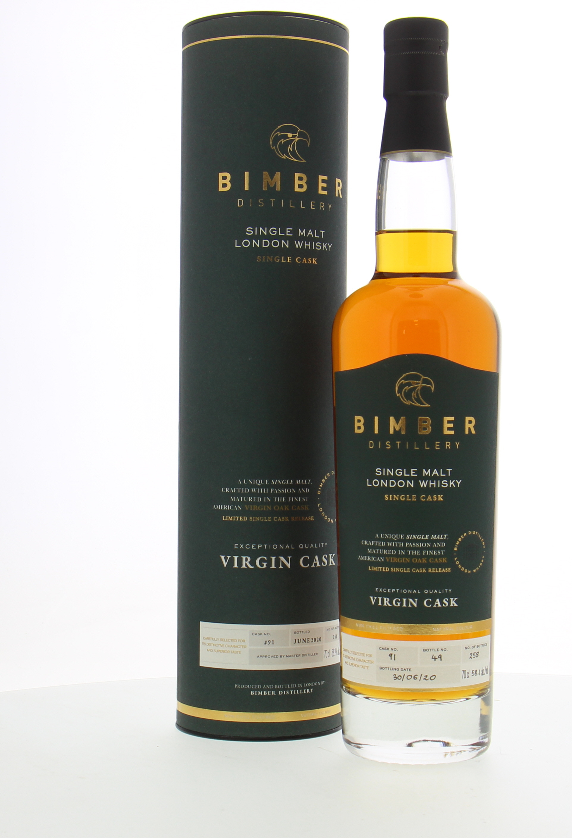 Bimber - London Whisky Single Cask 91 58.1% NV In Orginal Container