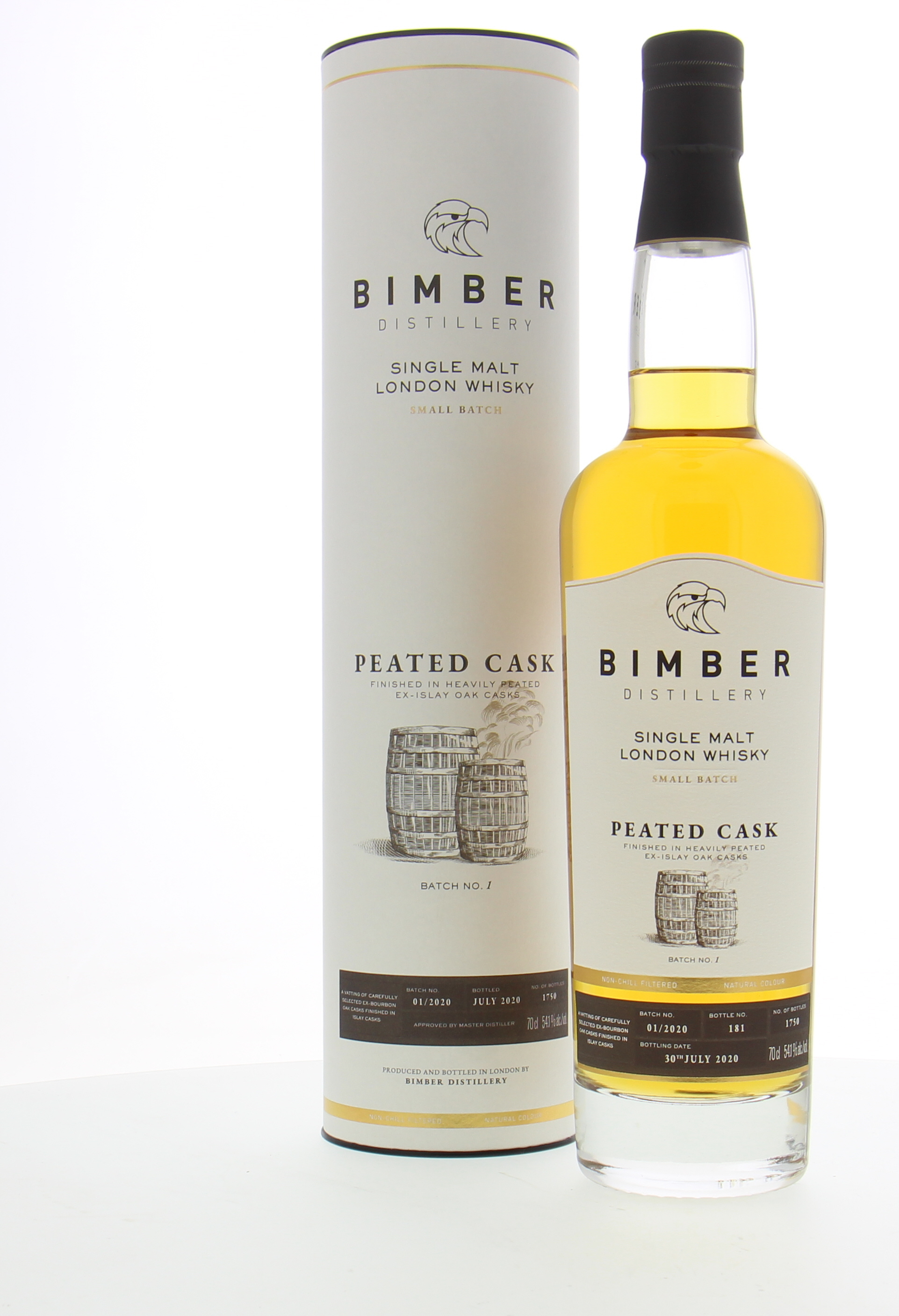 Bimber - London Whisky Peated Cask Batch 1 54.1% NV In Orginal Container