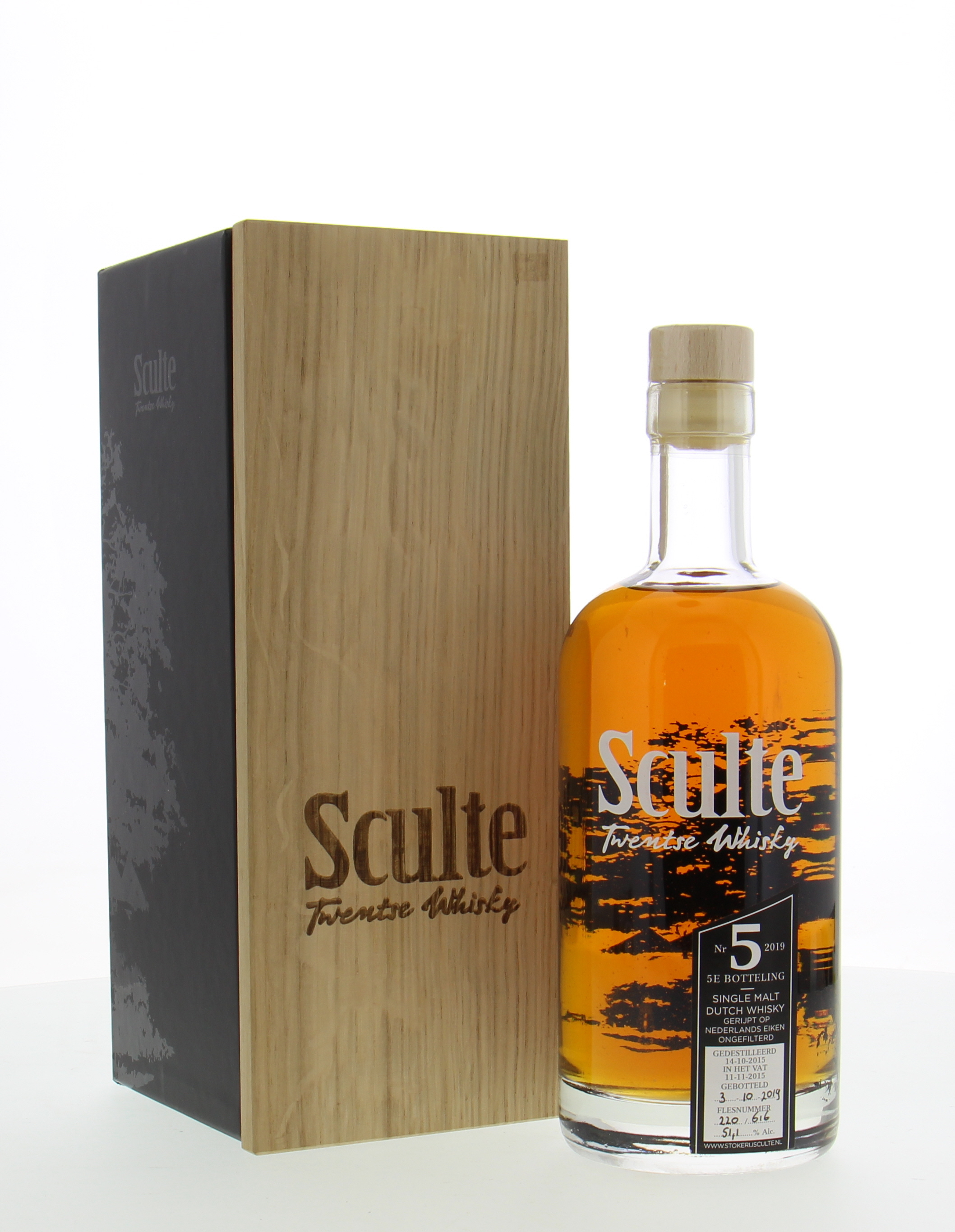 Stokerij Sculte - 5e Botteling Twentse Whisky 51.1% 2015 In Original box