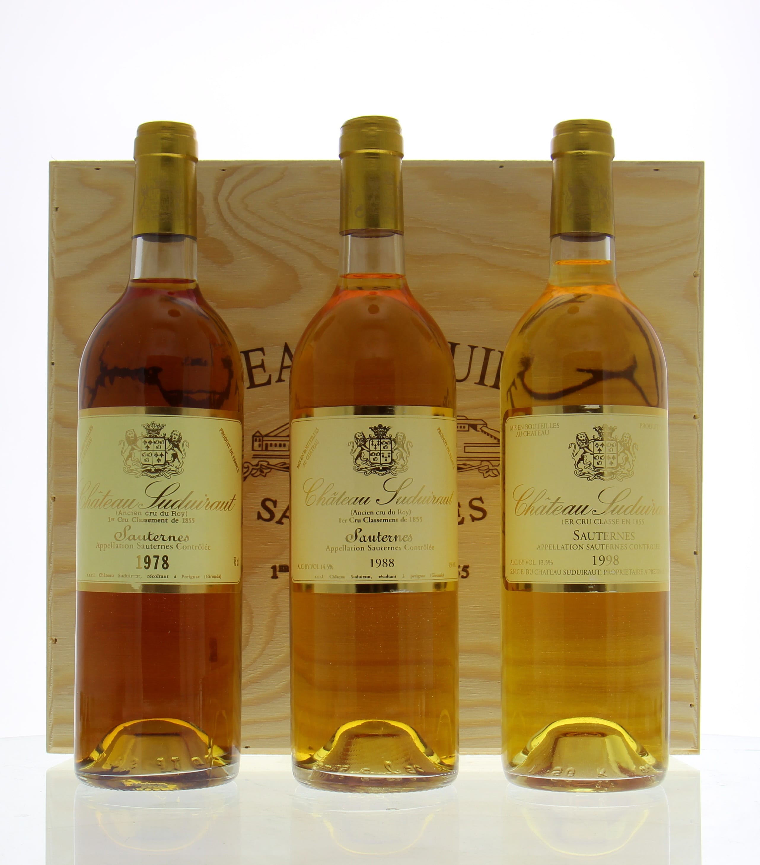 Chateau Suduiraut - 8 Decade - 1978, 1988, 1998 NV From Original Wooden Case