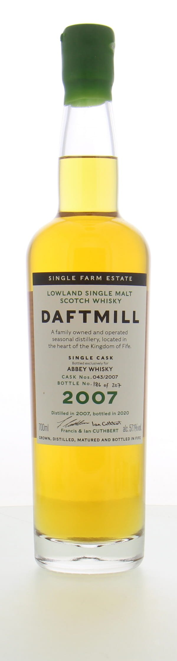 Daftmill - 12 Years Old Single For Abbey Whisky Cask 043/2007 57.1% 2007