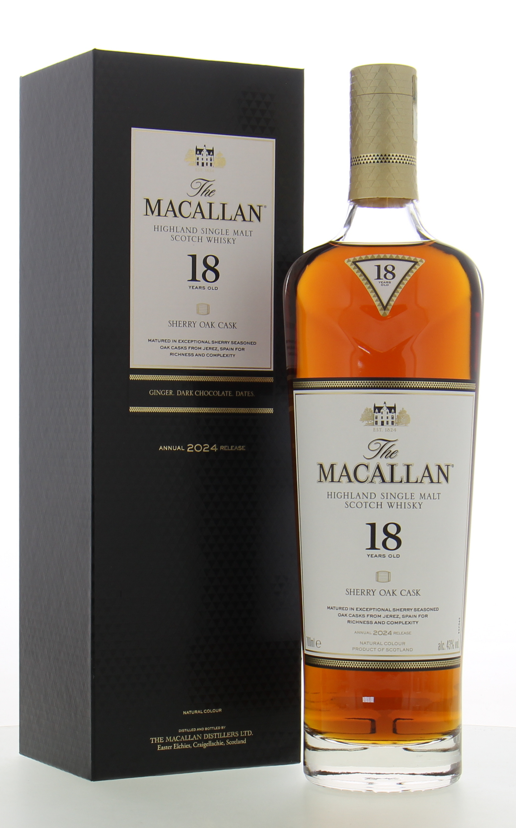 The Macallan - 18 Years Old Sherry Oak Cask 2024 release 43% NV