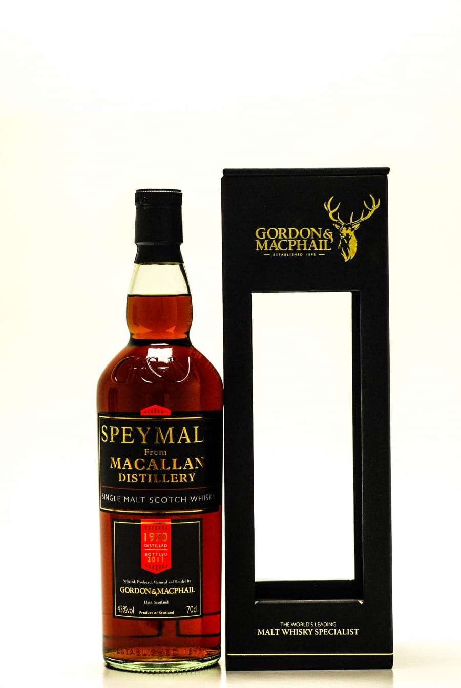 Macallan - Macallan Gordon Macphail Speymalt Distilled 1970 bottled 2011 43% 1970 In Original Wooden Case