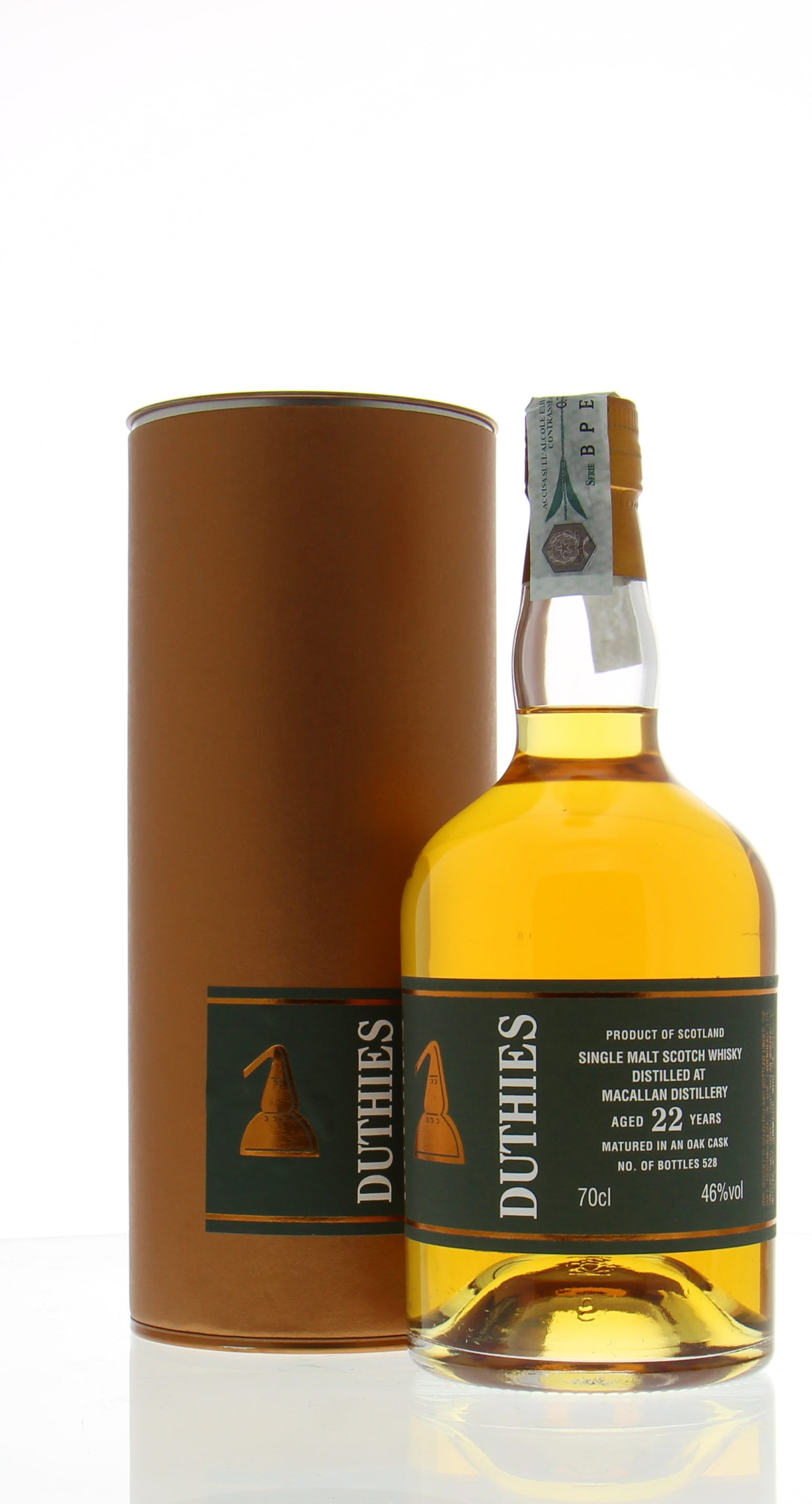 Macallan - 22 years Old Duthies Cadenhead1 0f 528 bottles 46% NV In Original Container