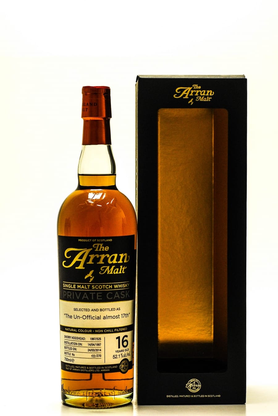 Arran - The Un-Official Almost 17th  16years old Cask: 1997/525 Distilled: 14.04.1997 Bottled 24.03.2014 52,1% 1997