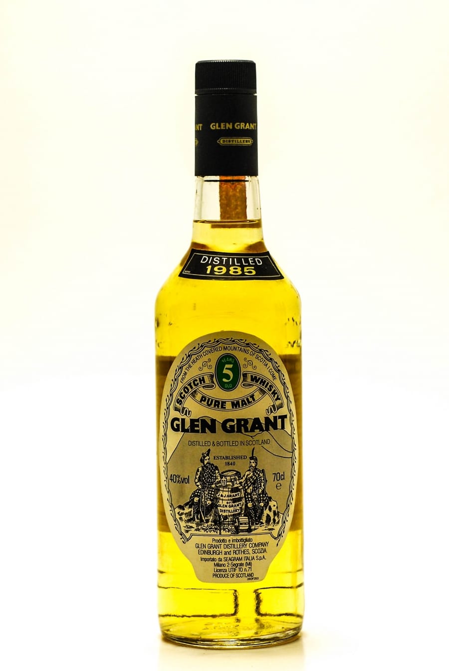 Glen Grant - 5 years old 1985 Seagram Import Italy 40% 1985 Perfect