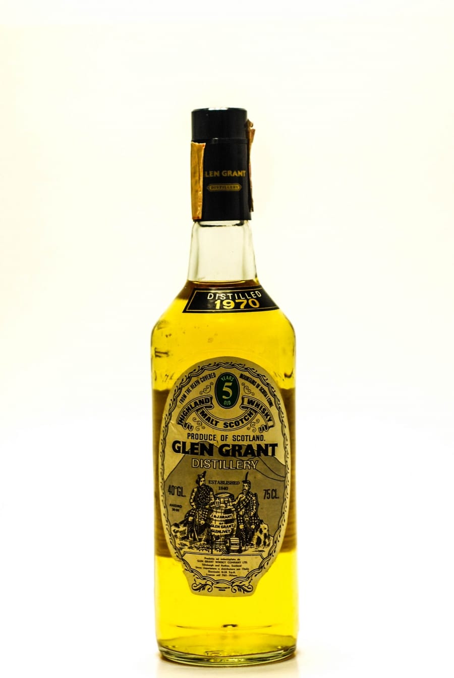 Glen Grant - Glen Grant 5 years old Seagram Import Italy Distilled 1970 Botteld 1975 40% 1970 Perfect