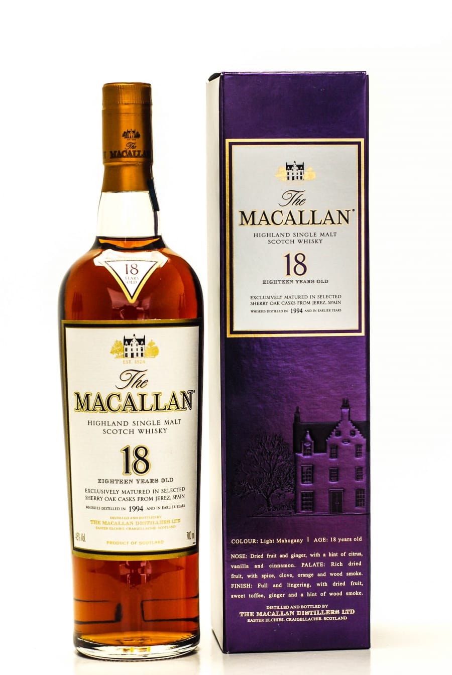 Macallan - The Macallan 18 years old Sherry Oak Distilled 1994 Botteled 2012 43% 1994 In Original Container