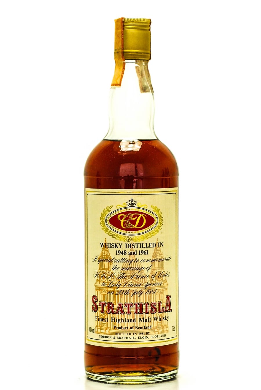 Strathisla - Strathisla Gordon & McPhail Distilled 1948 and 1961 bottled 1981 A special vatting to commemorate the marriage of H.R.H. The Prince of Wales to Lady Diana 40% 1948-1961