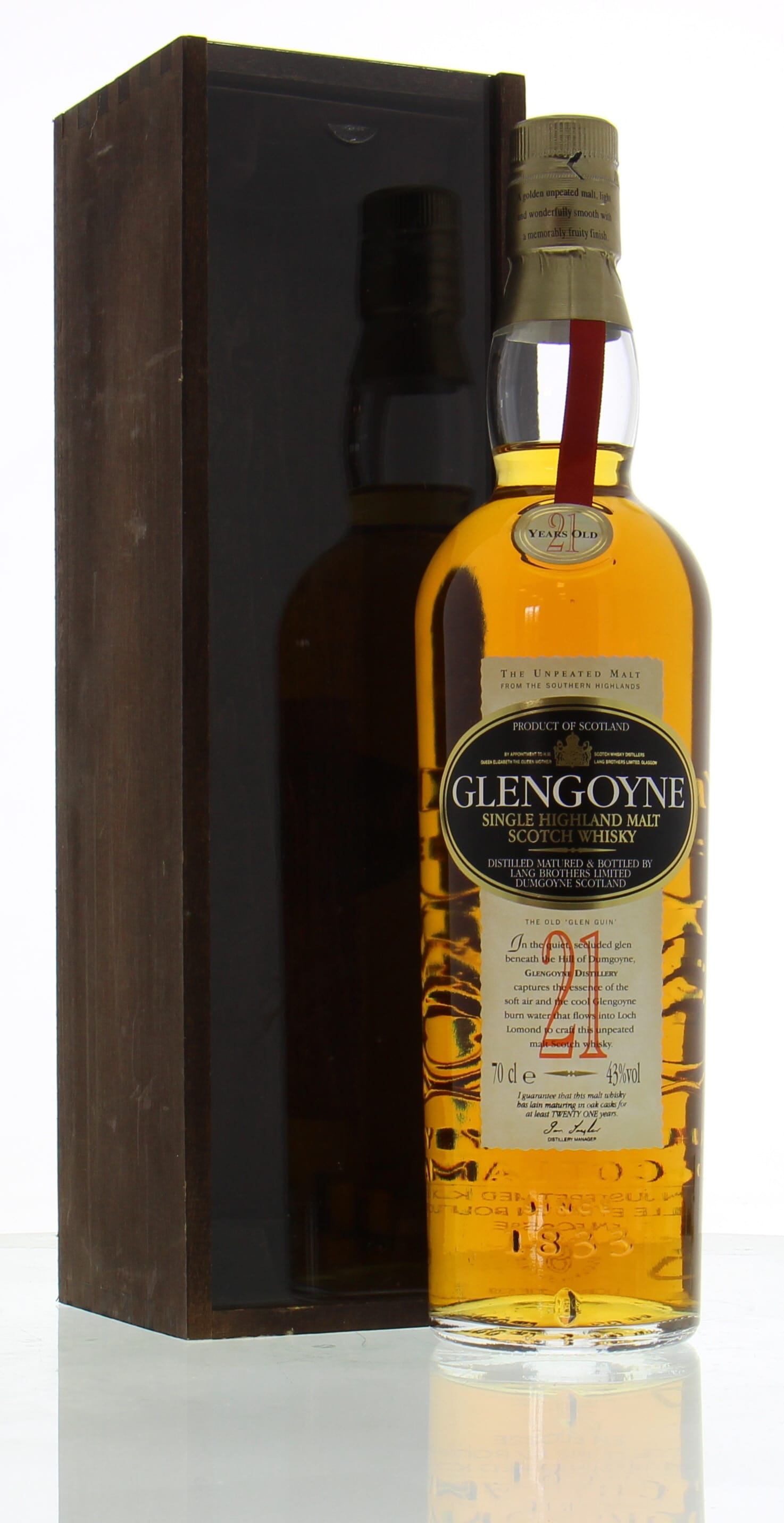 Glengoyne - 21 Years Old big red 21 43% NV In Original Wooden Case