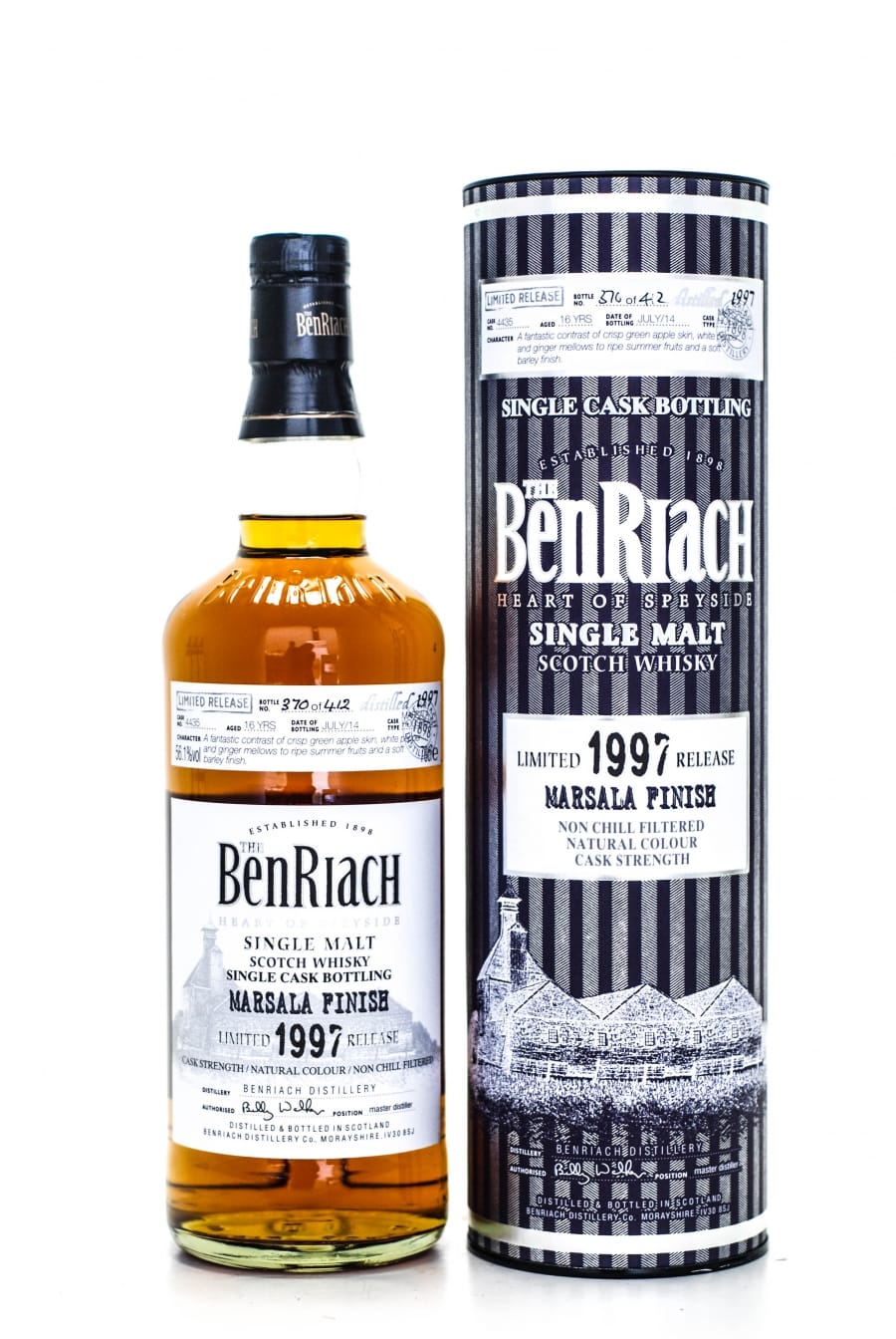 Benriach - BenRiach 1997 Marsala Finish 16 Years Old Cask 4435 Batch 11 56.1% Bottled July 2014 1997 Perfect