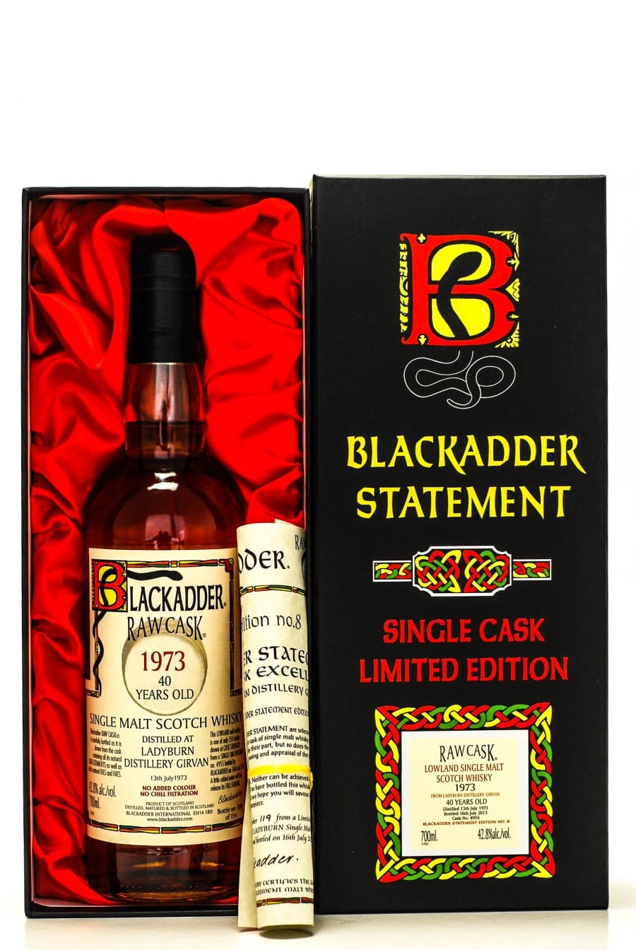 Ladyburn - Ladyburn (Ayrshire) 40YO Blackadder Raw Cask: 4955 Distilled: 13.07.1973 Botteld: 16.07.2013 42.8% 1973 Perfect