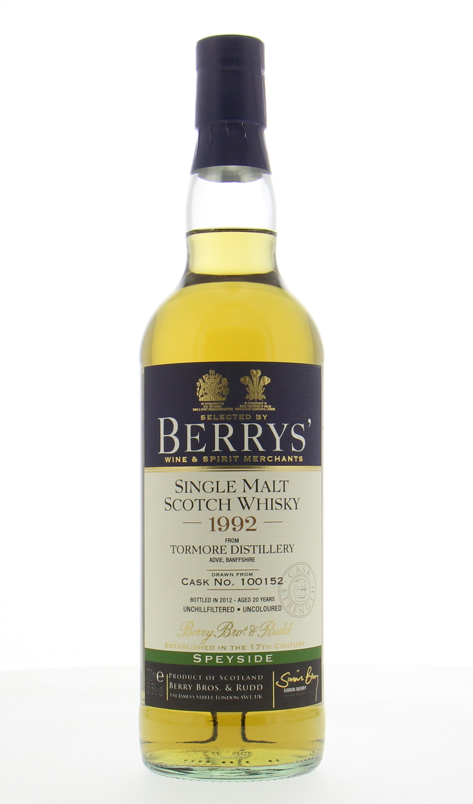 Tormore - 20 Years Old Berry Bros & Rudd Cask:100152 51.5% 1992 Perfect