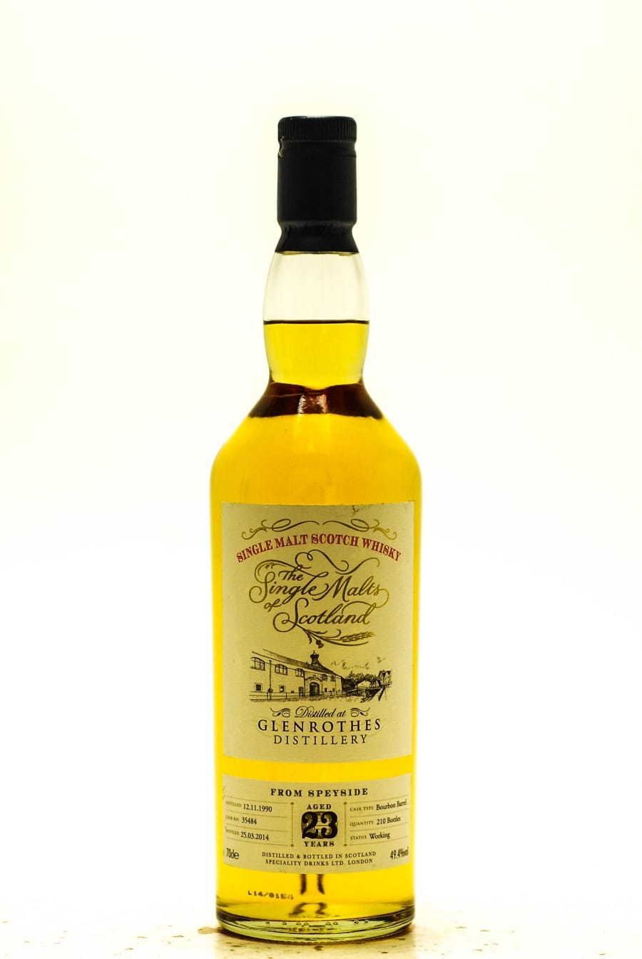 Glenrothes - Glenrothes 23 Years Old The Single Malts of Scotland Distilled: 12.11.1990 Botteld 25.03.2014 Cask: 35484  1 of 210 bottels 49.4% 1990 Perfect