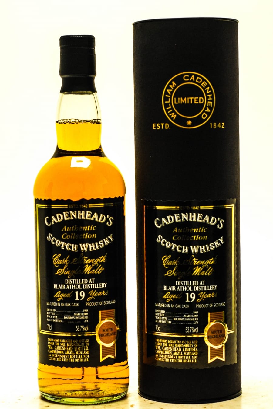 Blair Athol - 19 Years Old Cadenhead Authentic Collection 1 of 274 Bottles 53.7% 1989 Perfect