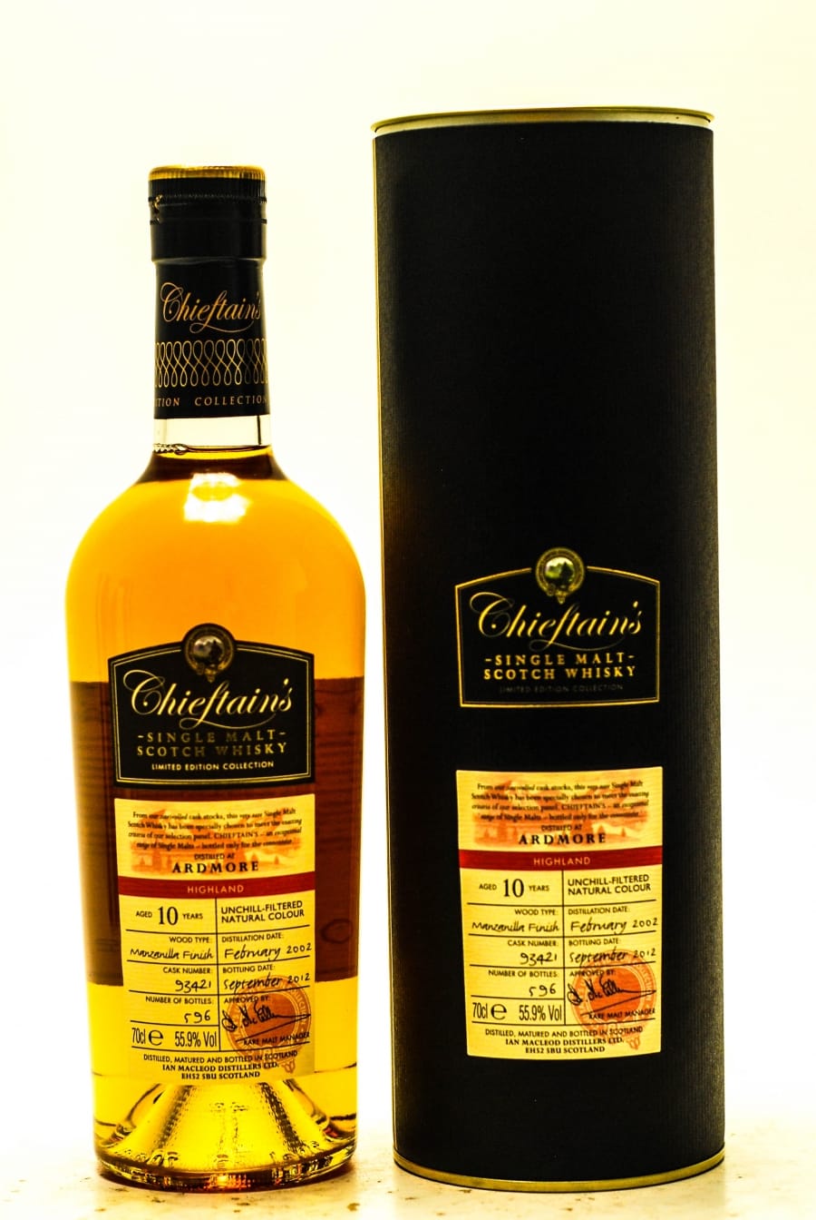 Ardmore - Ardmore 16 YO Chieftains Manzanilla Finish Cask: 93421 Distilled: 02.2002 Bottled: 09.2012 1 Of 596 Bottles 55.9% 2002 Perfect