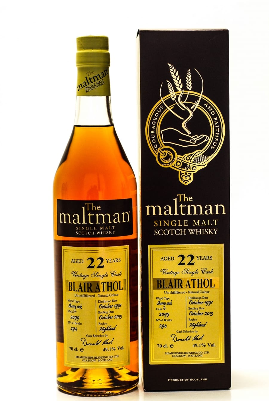 Blair Athol - 22 Years Old The Maltman Cask:2099 49.1% 1991 In Original Container