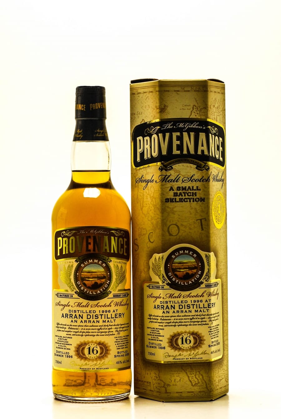 Arran - 16 Years Old McGibbon's Provenance Cask:9753 46% 1996 In Original Container