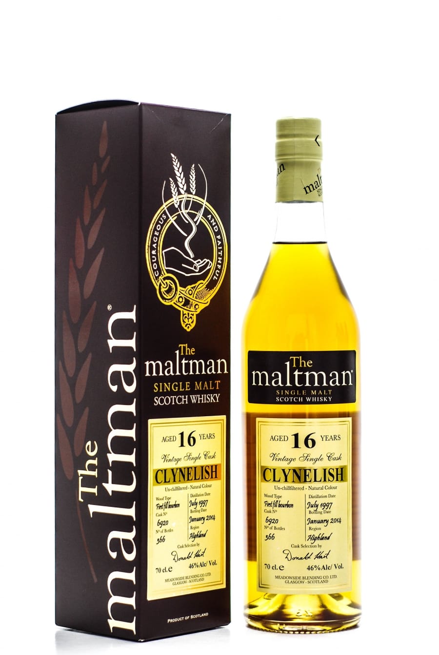 Clynelish - Clynelish 16 Years Old The Maltman Distilled: 07.1997 Bottled: 01.2014 Cask: 6920 1 Of 366 Bottles 46% 1997 Perfect
