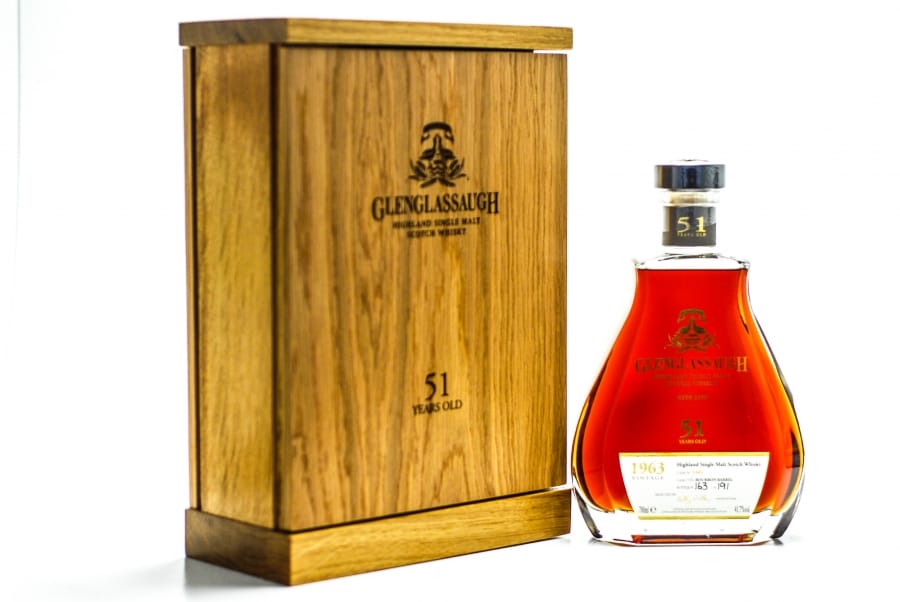 Glenglassaugh - 51 Years Old Cask:3301 Bottle No:163 41.7% 1963 In Original Wooden Case