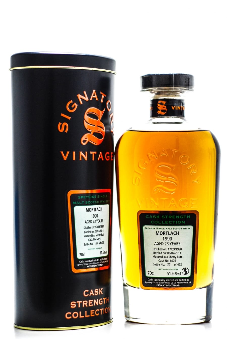 Mortlach - Mortlach 23 Years Old Signatory Vintage Cask Strength Collection Distilled: 17.09.1990 Bottled: 08.07.2014 Cask: 6076 1 Of 472 Bottles 51.6% 1990 In Original Container