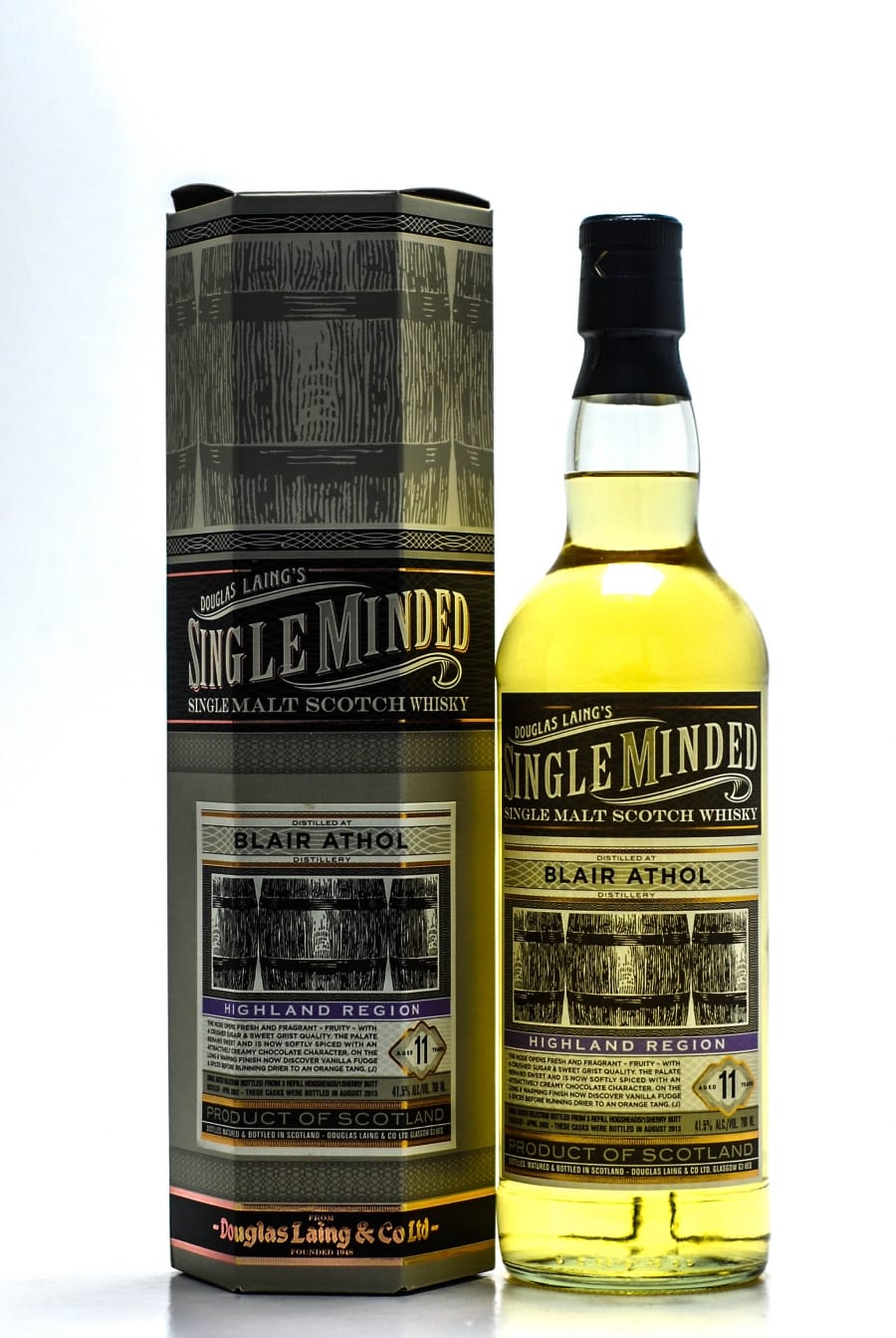 Blair Athol - 11 Years Old  Douglas Laing Single Minded serie 41.5% 2002 In Original Container