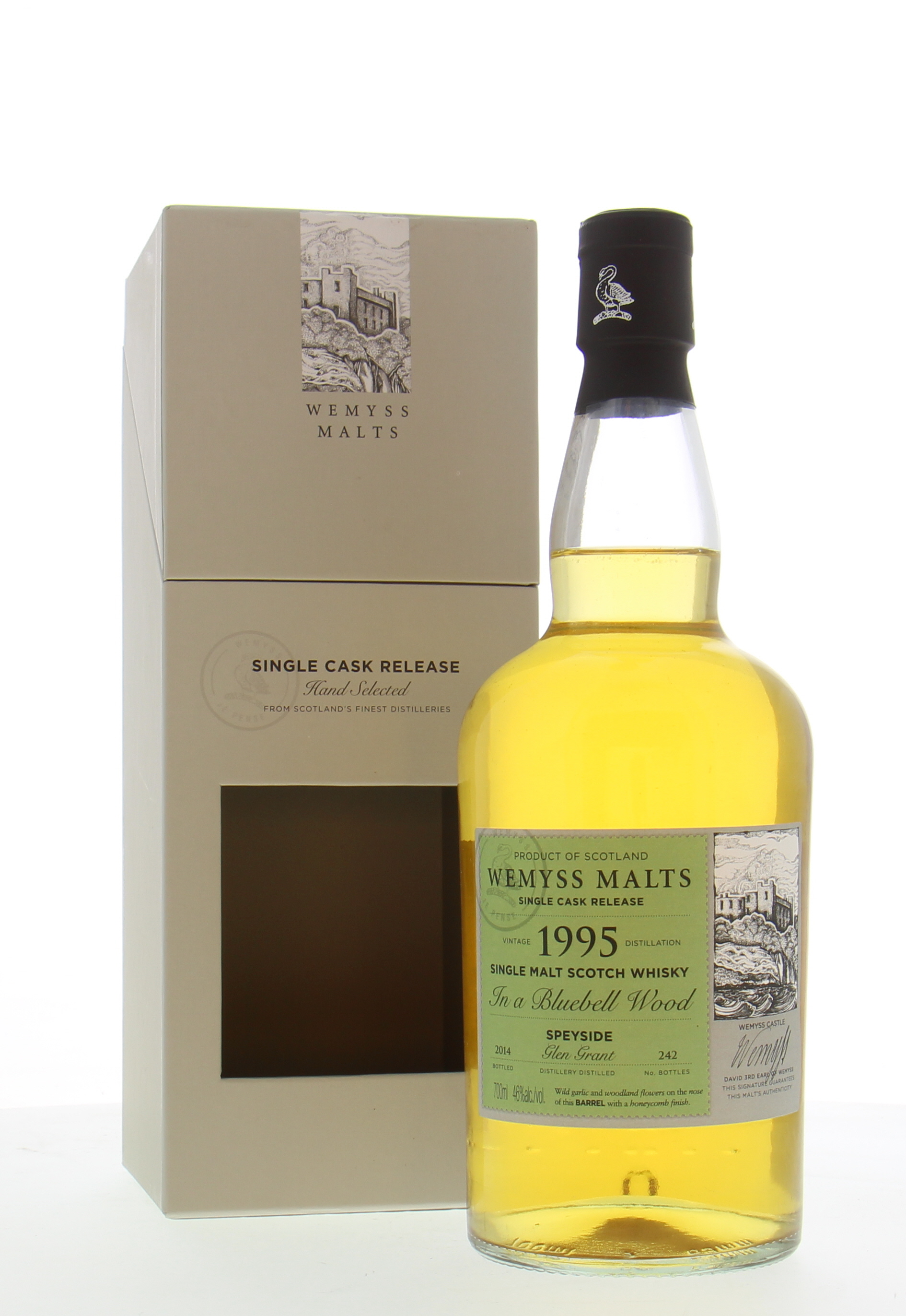 Glen Grant - 19 Years Old Wemyss Malts In a Bluebell Wood 46% 1995 In Original Container