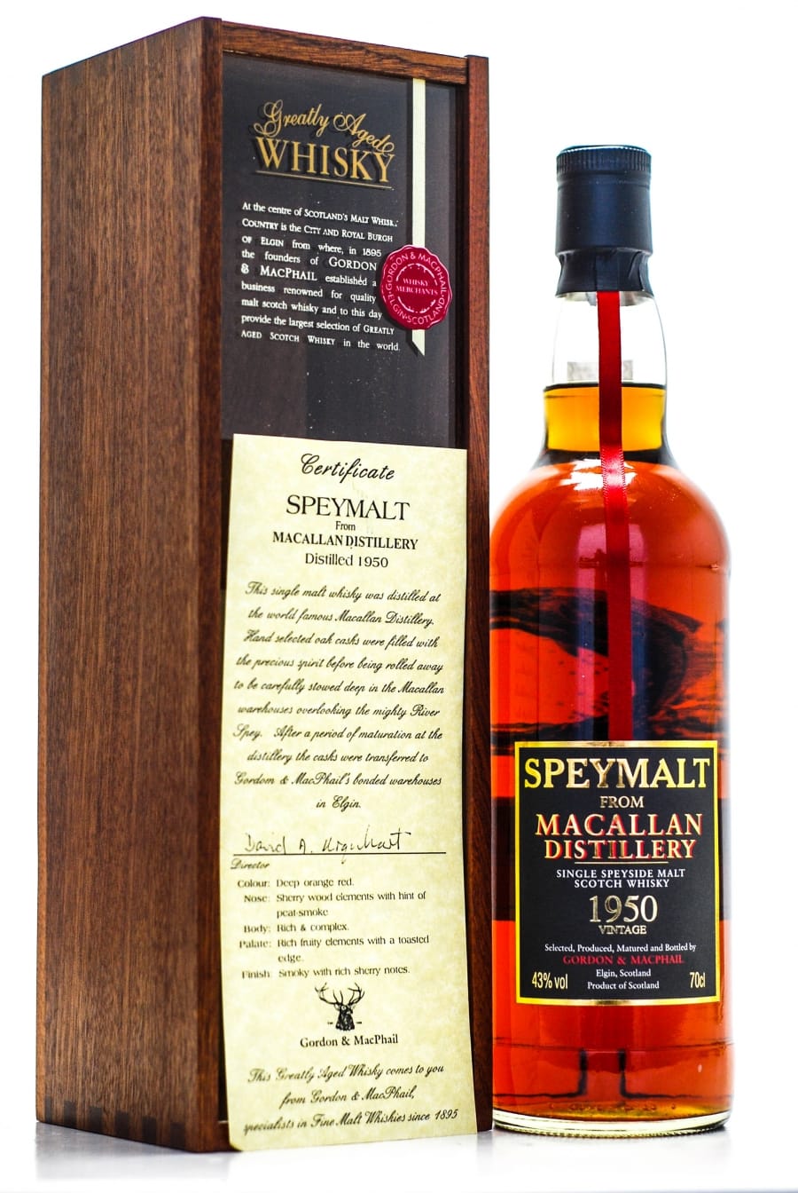 Macallan - 1950 Gordon & Macphail Speymalt 43% 1950 In Original Wooden Case